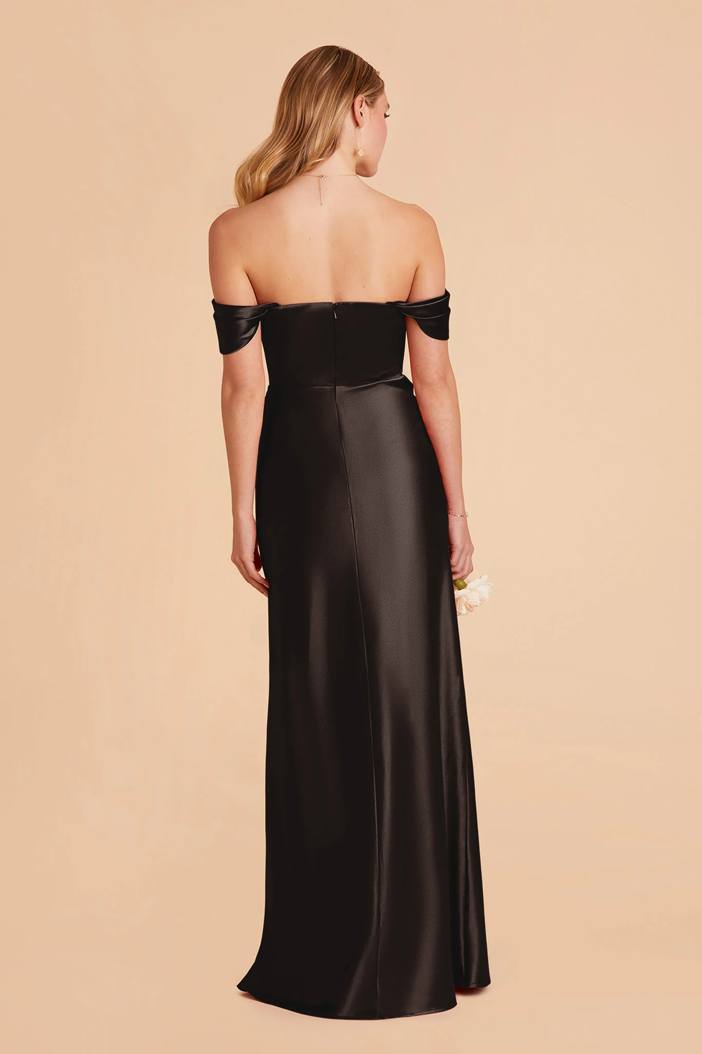 Shiny Satin Black Dress - XNAUWBI
