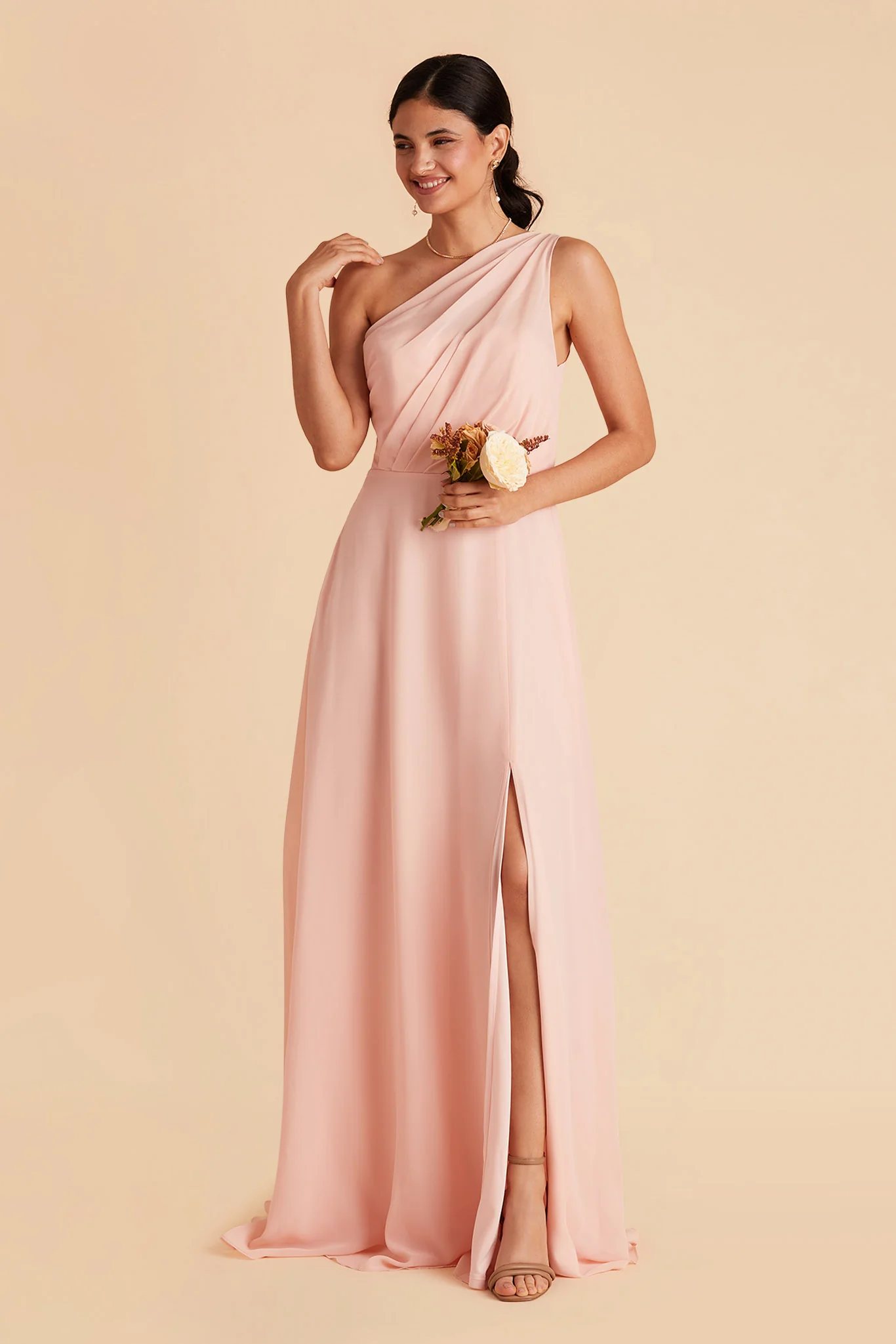 Chiffon Blush Pink Dress - XNAUWBI