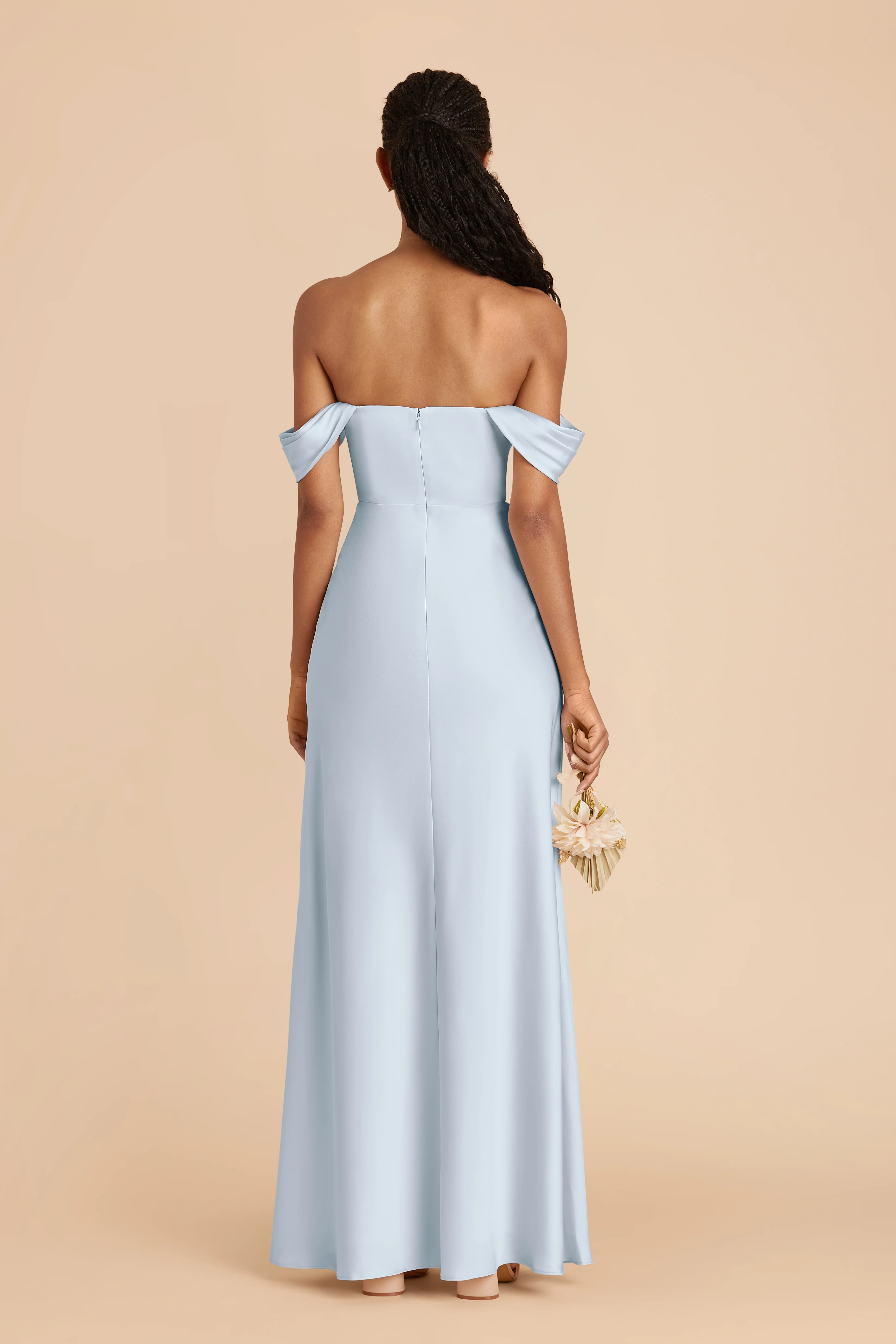 Matte Satin Mist Blue Dress - XNAUWBI