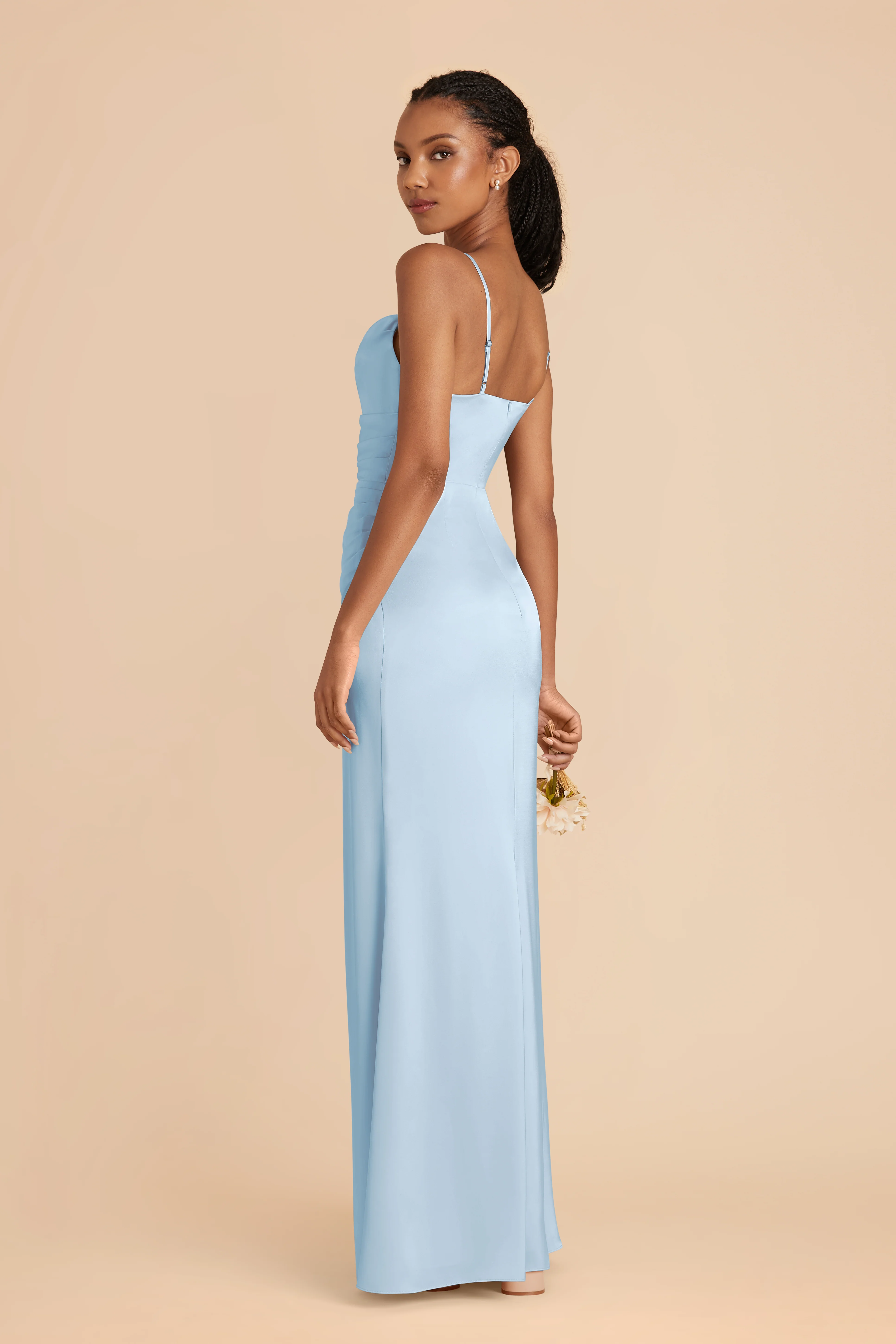 Matte Satin Sky Blue Dress - XNAUWBI