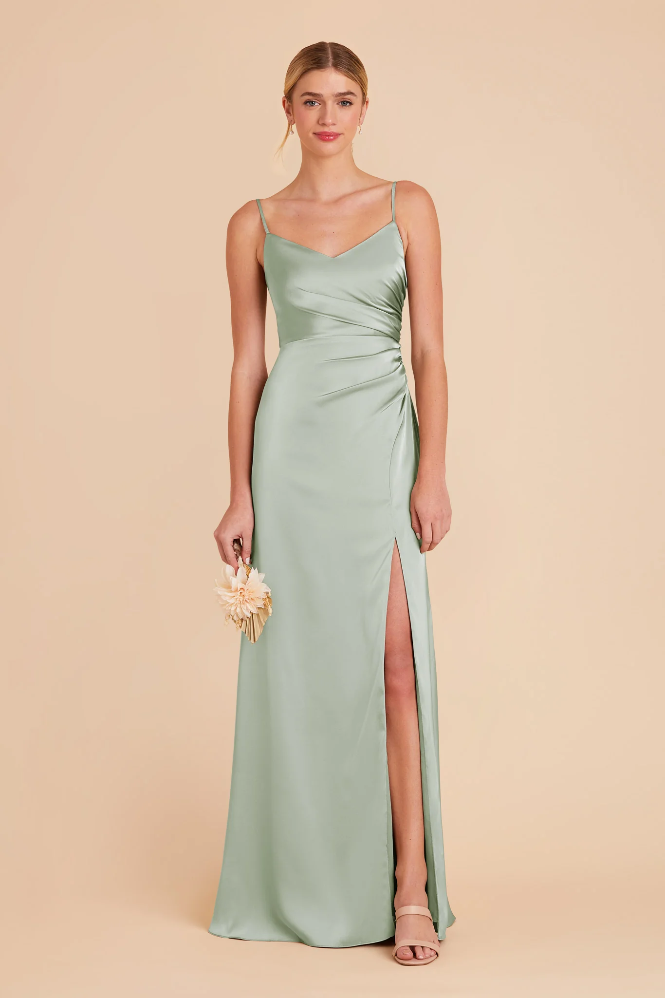 Matte Satin Sage Dress - XNAUWBI