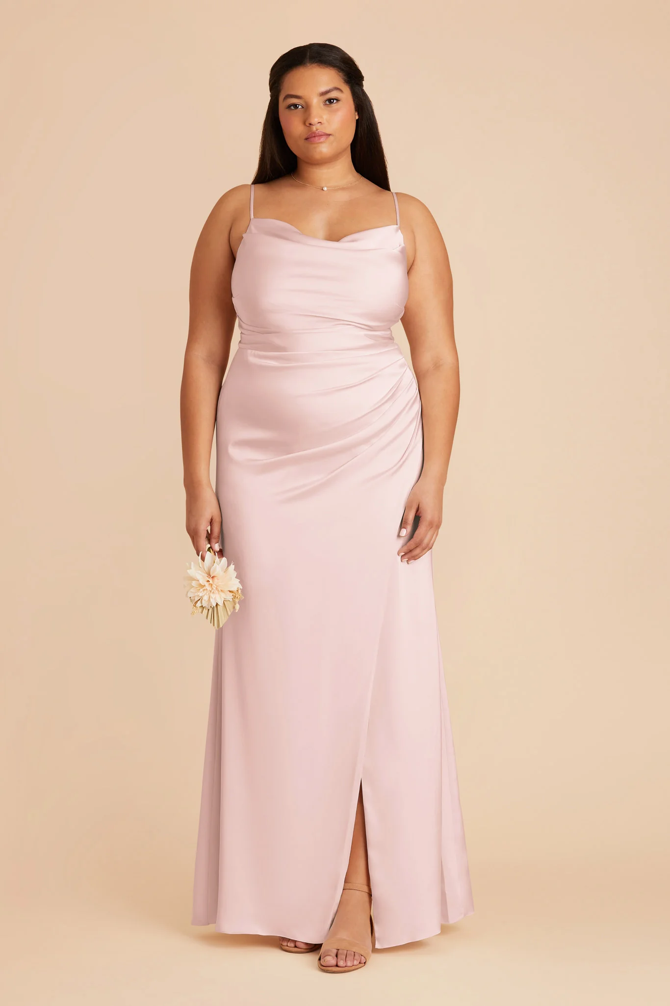Matte Satin Pale Blush Dress - XNAUWBI