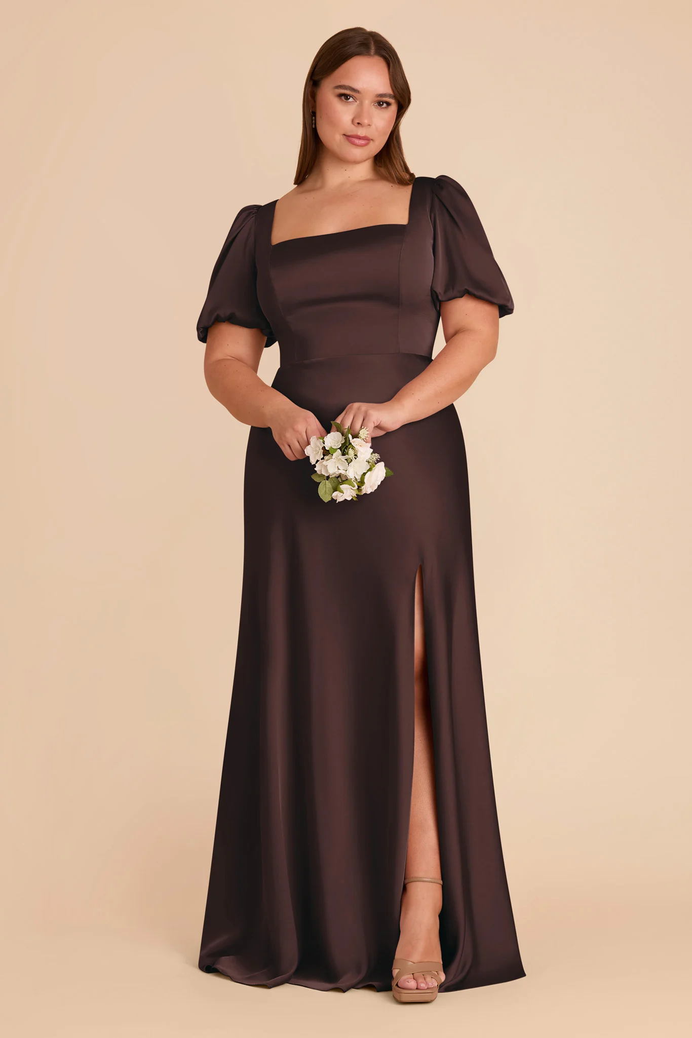 Matte Satin Espresso Dress - XNAUWBI
