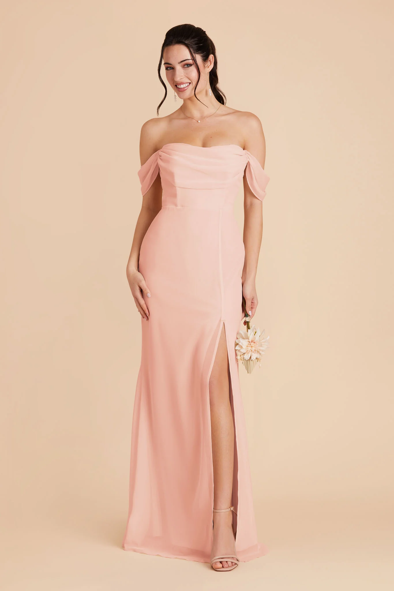 Chiffon Blush Pink Dress - XNAUWBI