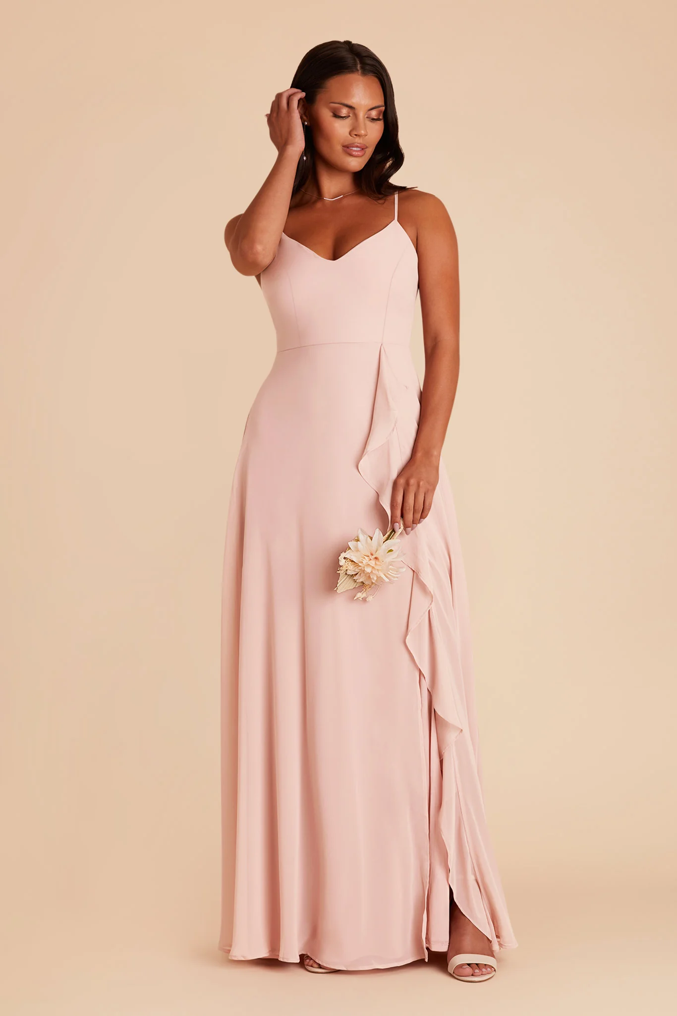 Chiffon Blush Pink Dress - XNAUWBI