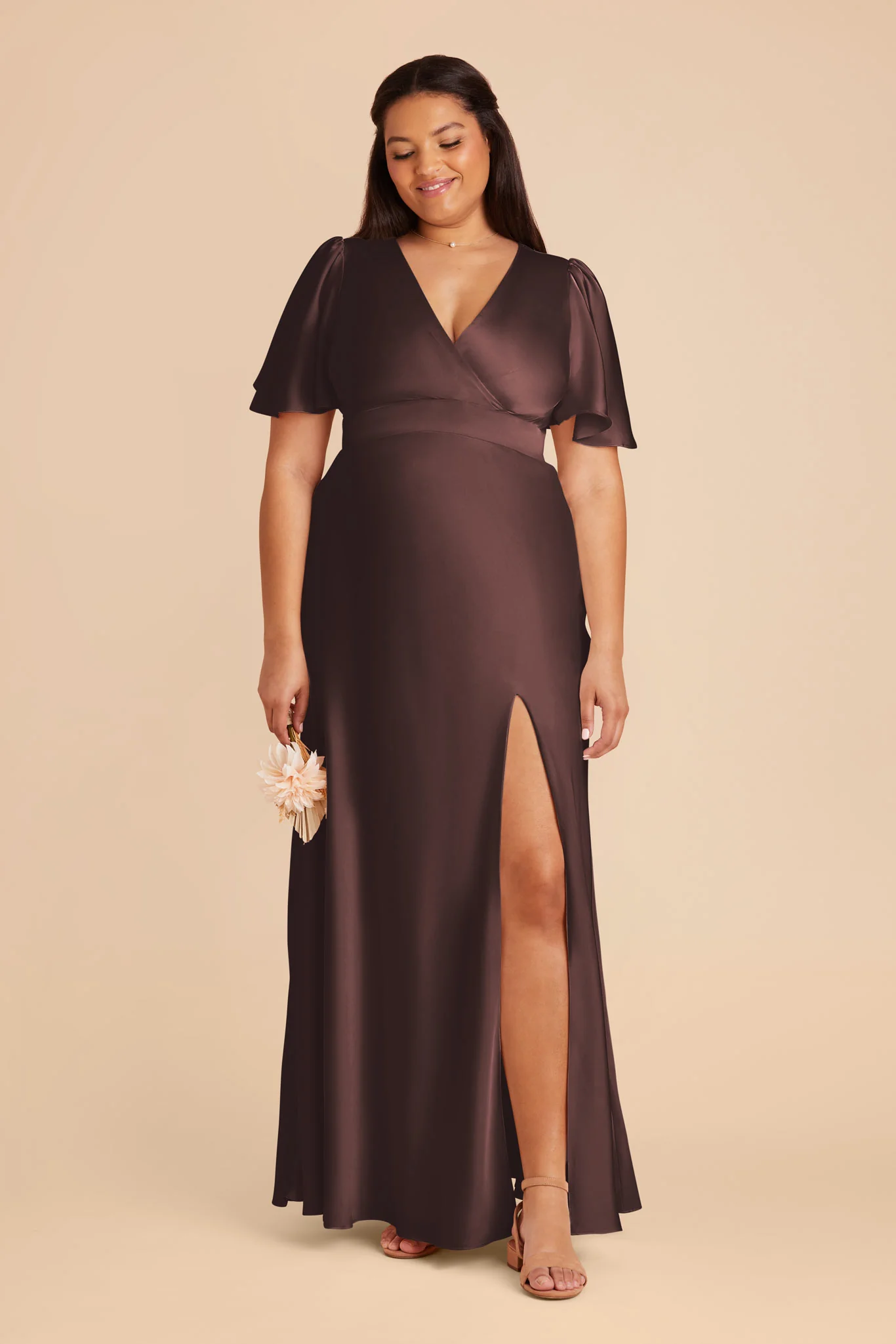 Matte Satin Espresso Dress - XNAUWBI