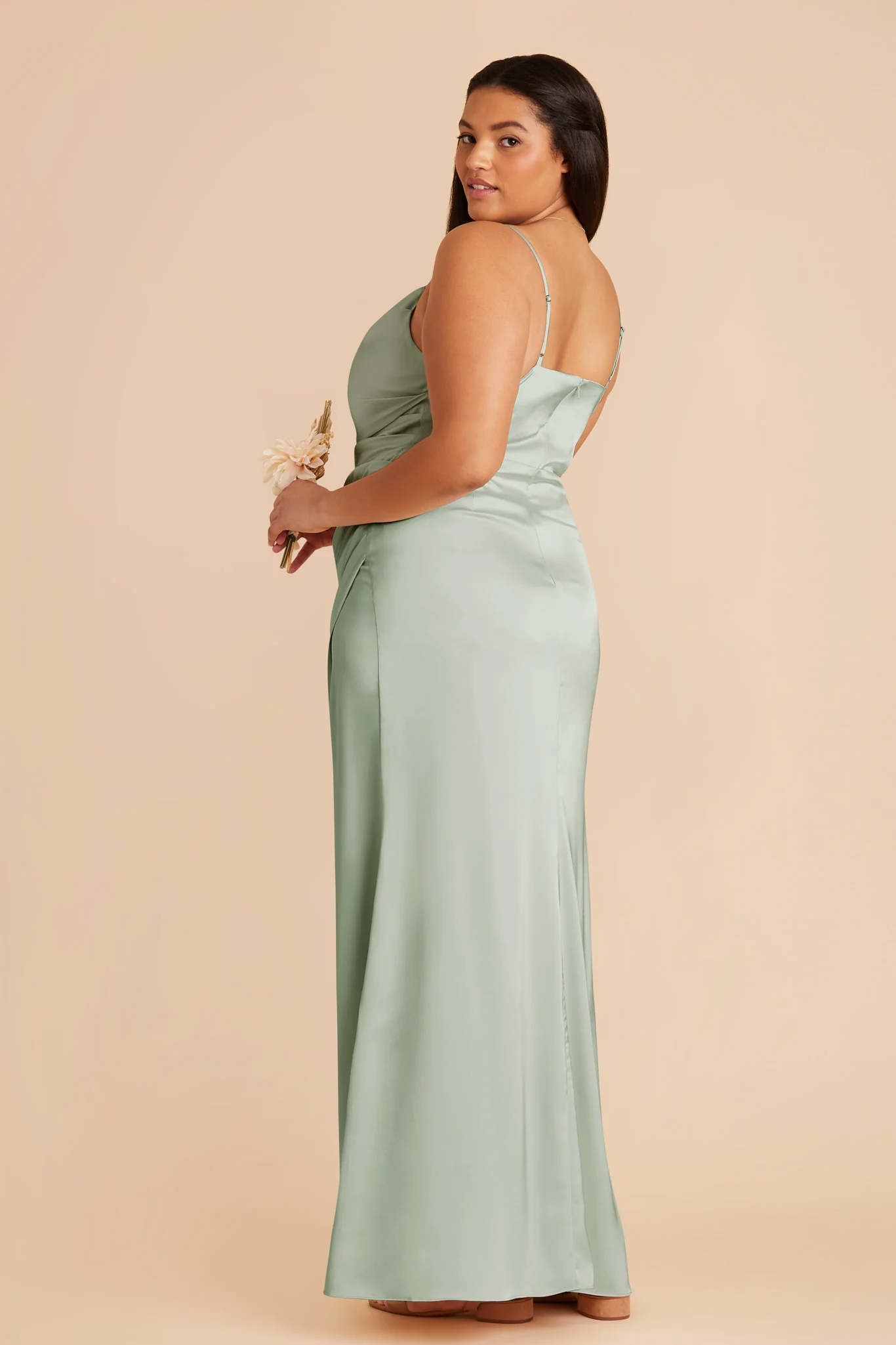Matte Satin Sage Dress - XNAUWBI
