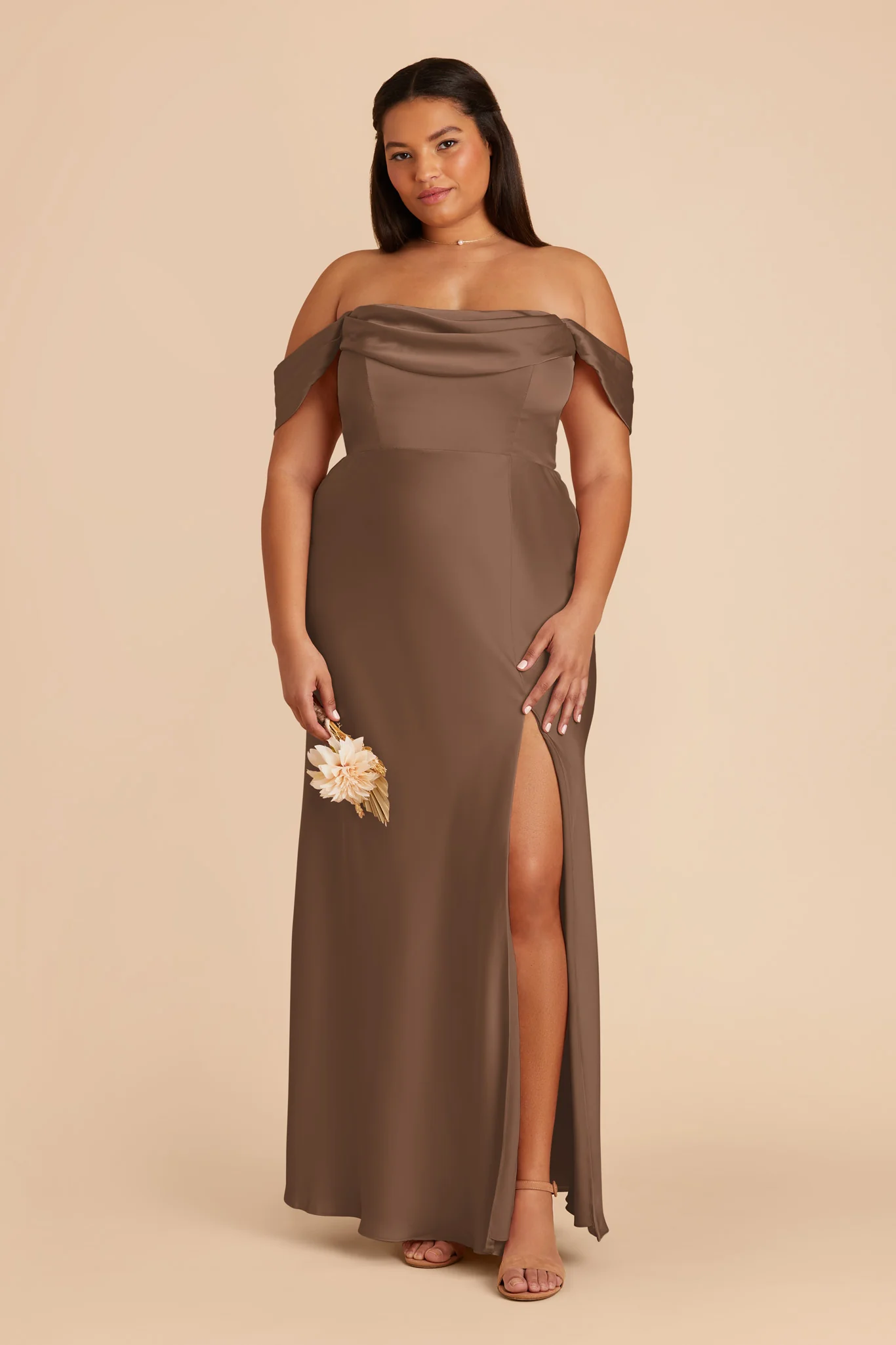 Matte Satin Mocha Dress - XNAUWBI