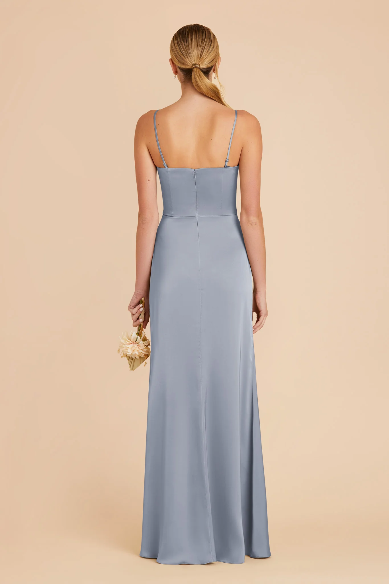 Matte Satin Dusty Blue Dress - XNAUWBI