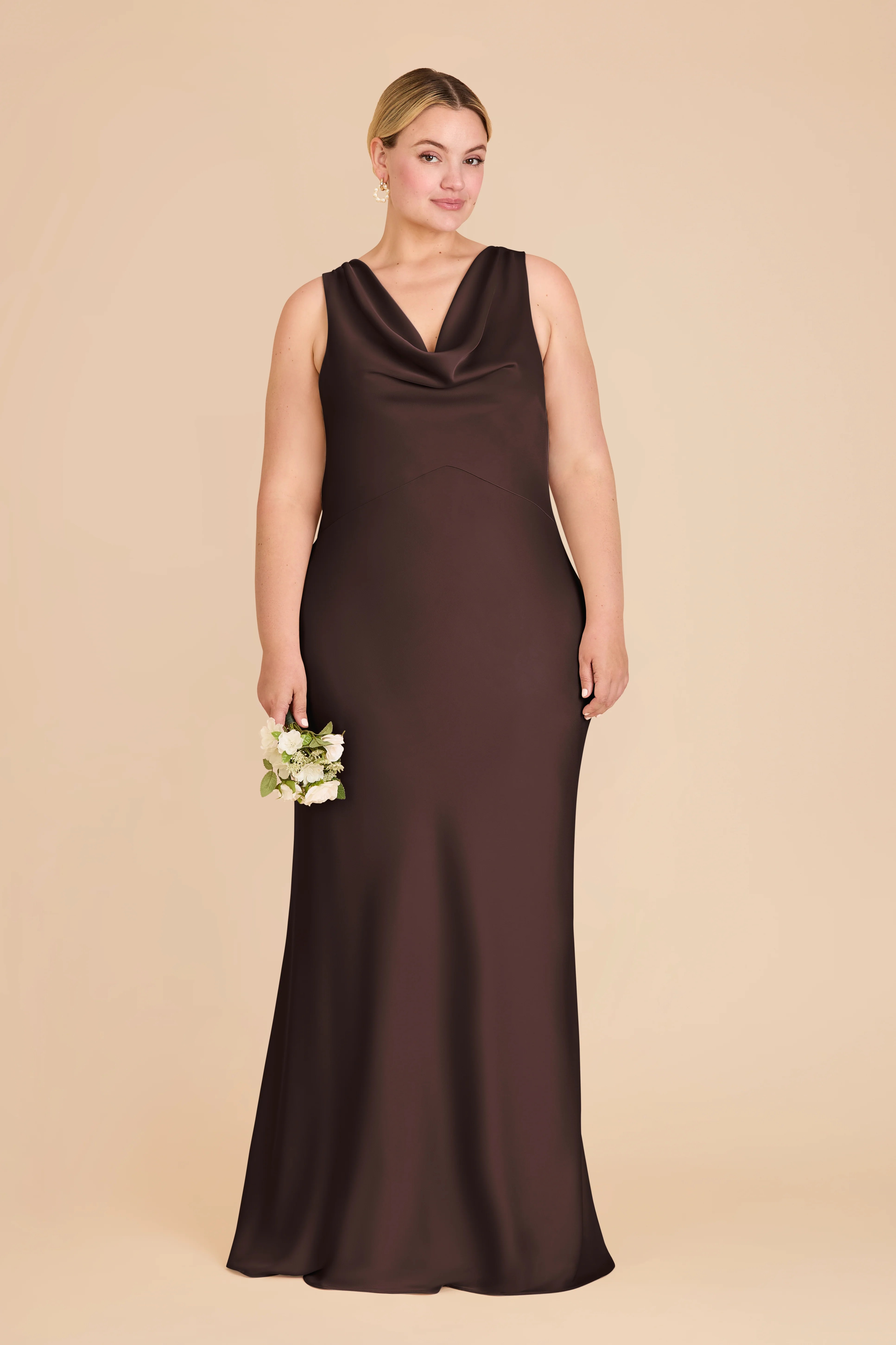 Matte Satin Espresso Dress - XNAUWBI