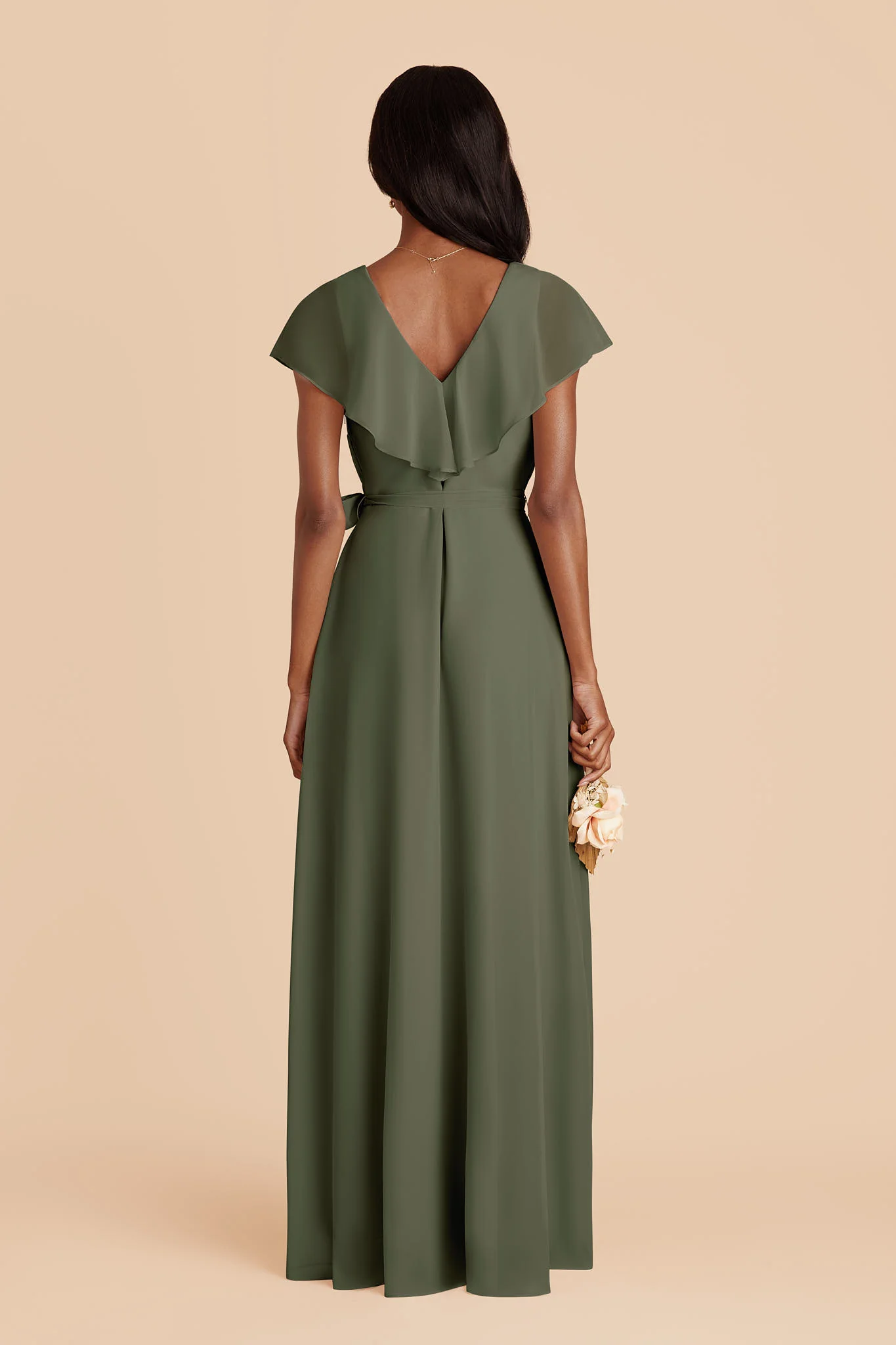 Chiffon Olive Dress - XNAUWBI