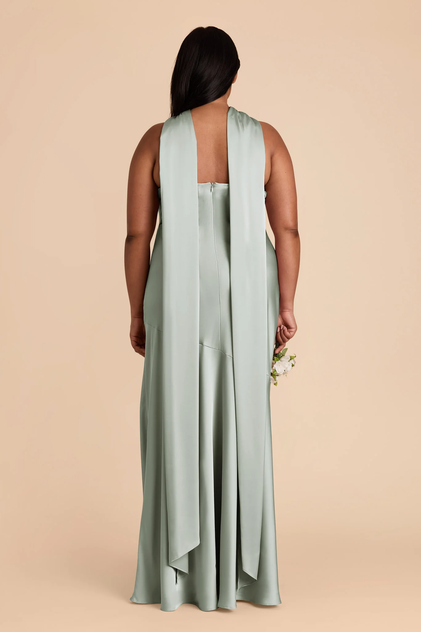 Matte Satin Sage Dress - XNAUWBI