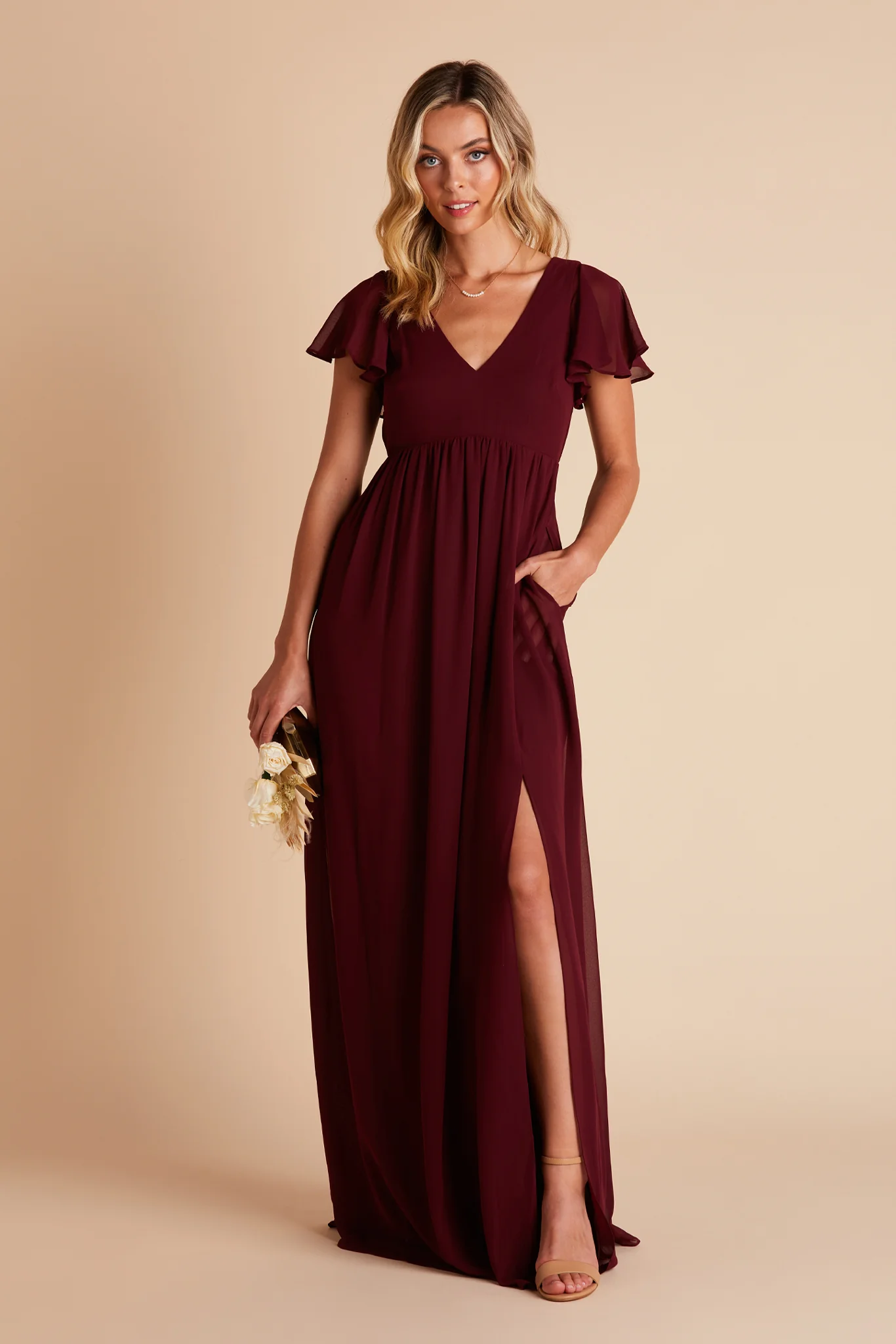 Chiffon Cabernet Dress - XNAUWBI