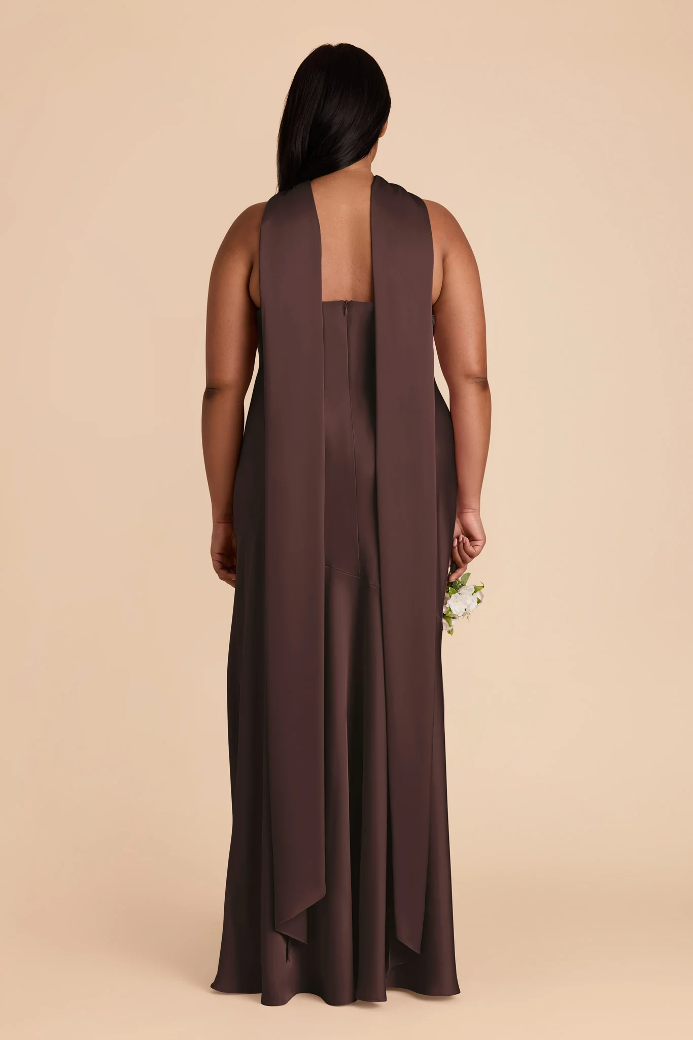 Matte Satin Espresso Dress - XNAUWBI