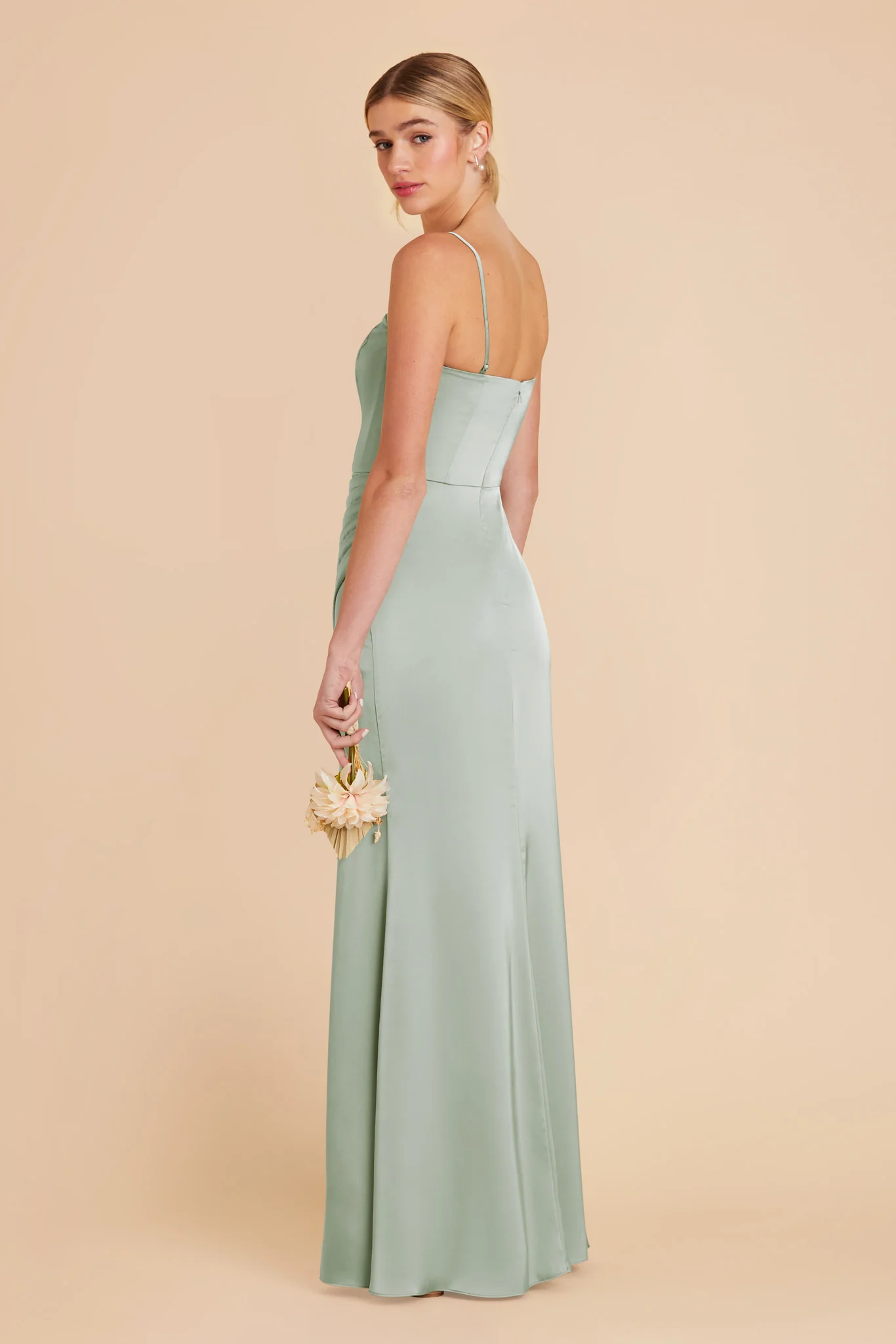 Matte Satin Sage Dress - XNAUWBI