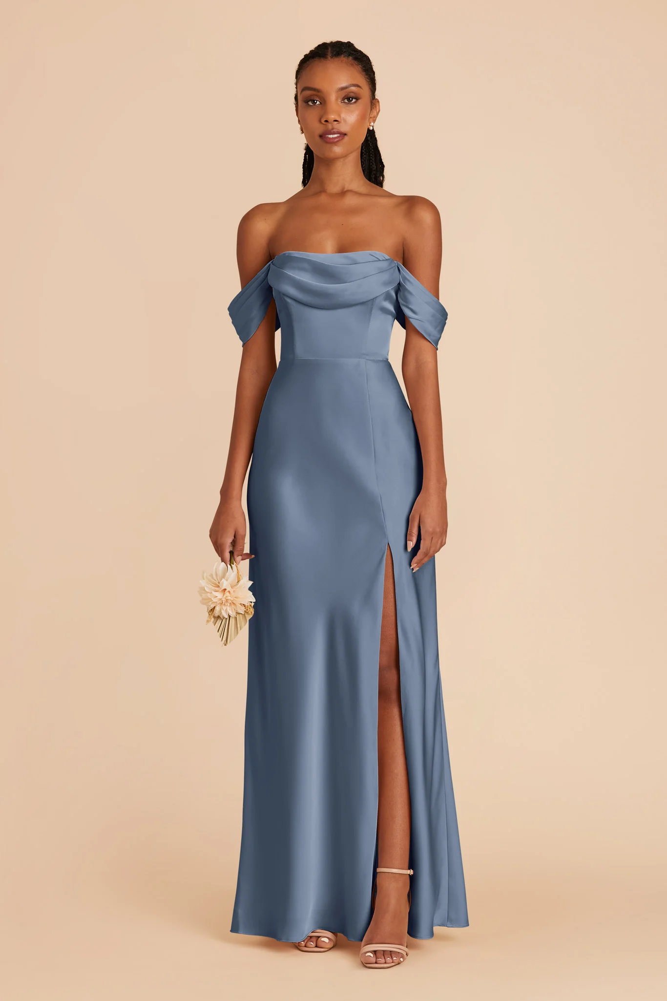 Matte Satin French Blue Dress - XNAUWBI