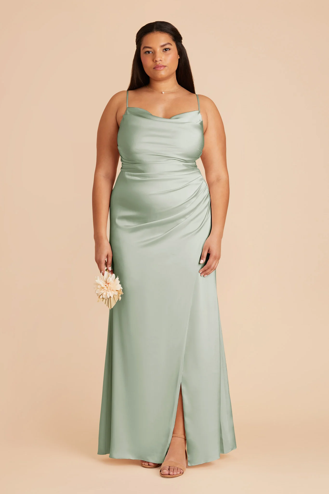 Matte Satin Sage Dress - XNAUWBI
