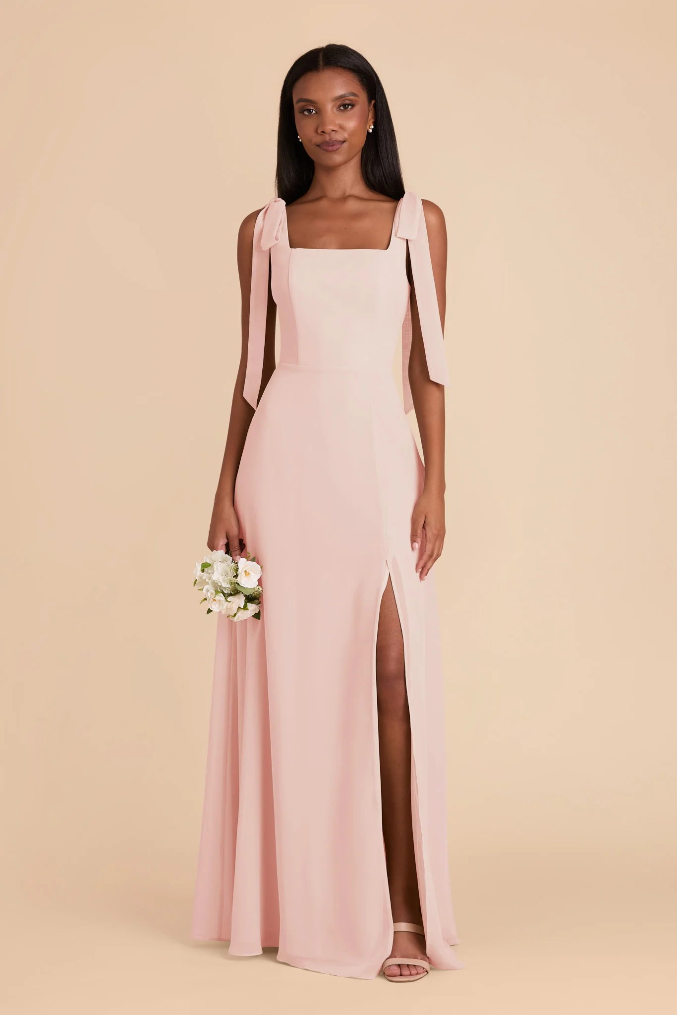 Chiffon Blush Pink Dress - XNAUWBI