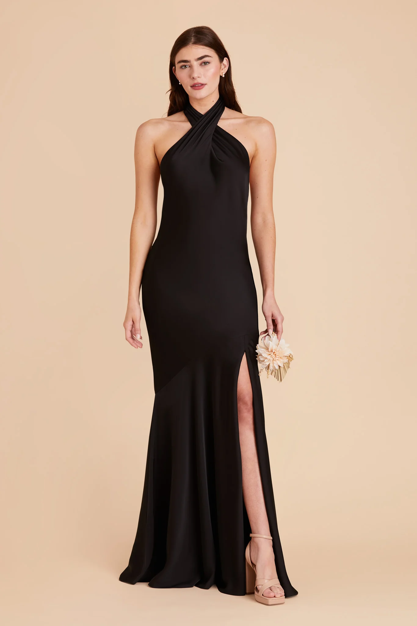 Matte Satin Black Dress - XNAUWBI