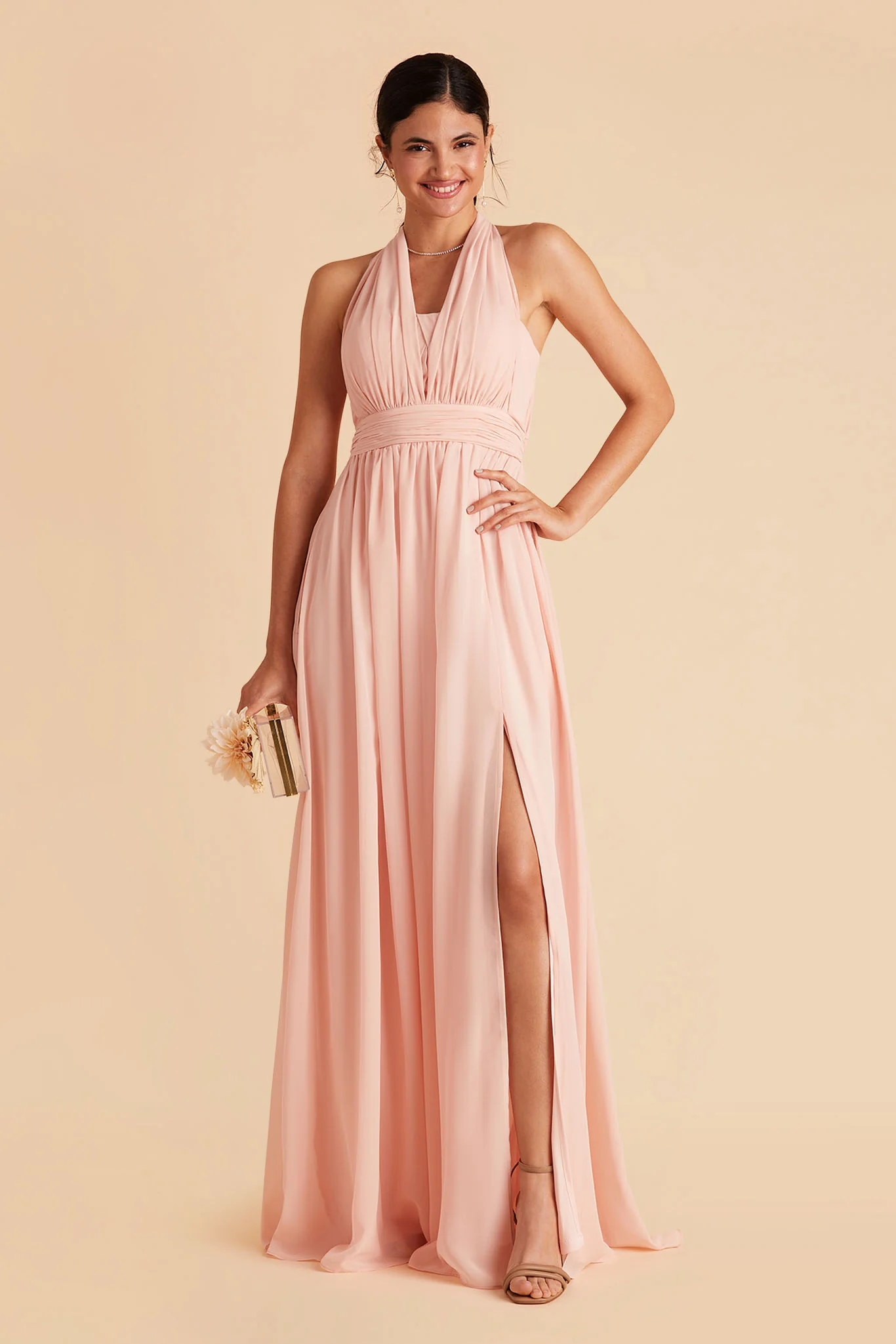 Chiffon Blush Pink Dress - XNAUWBI