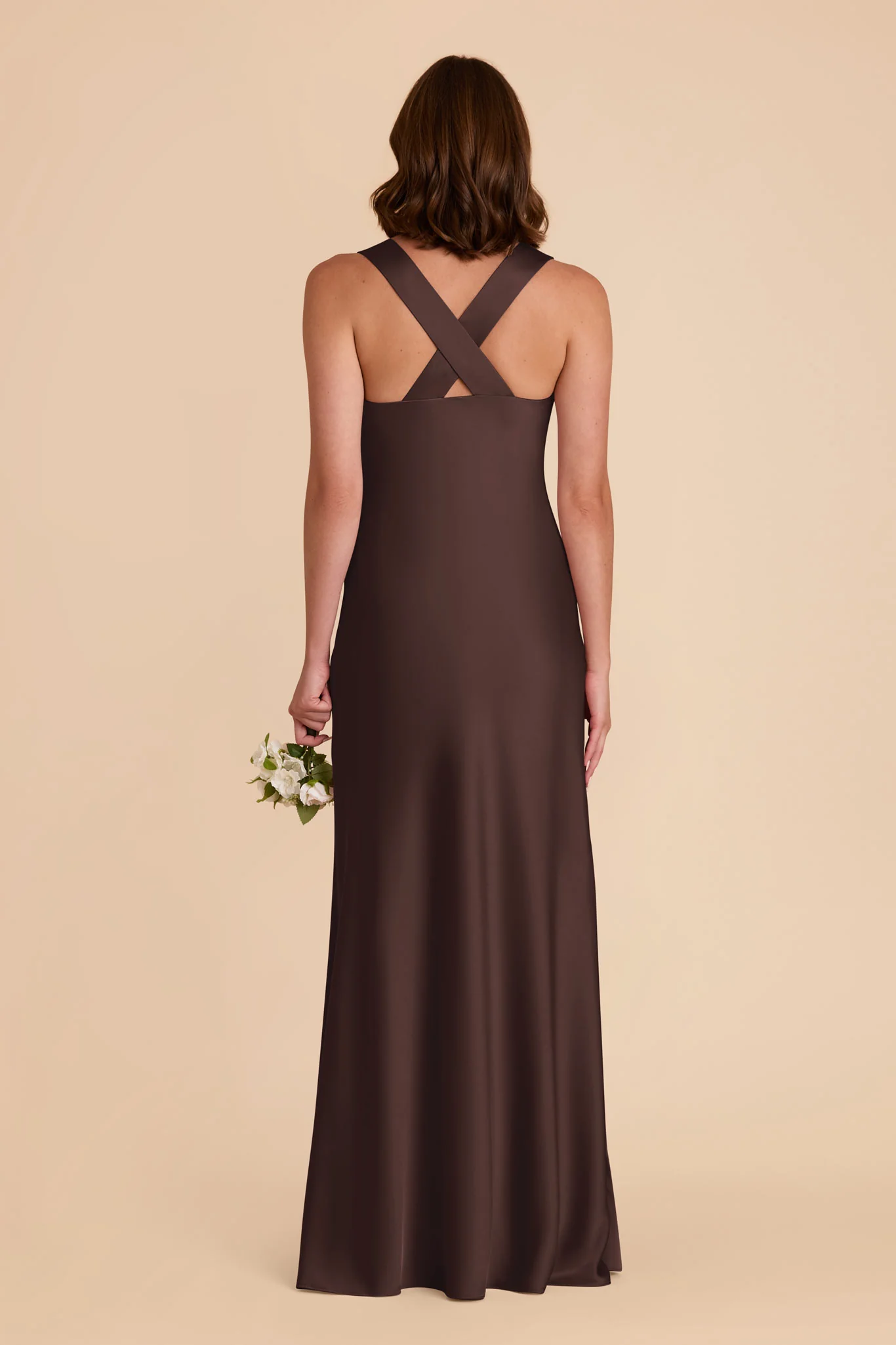 Matte Satin Espresso Dress - XNAUWBI