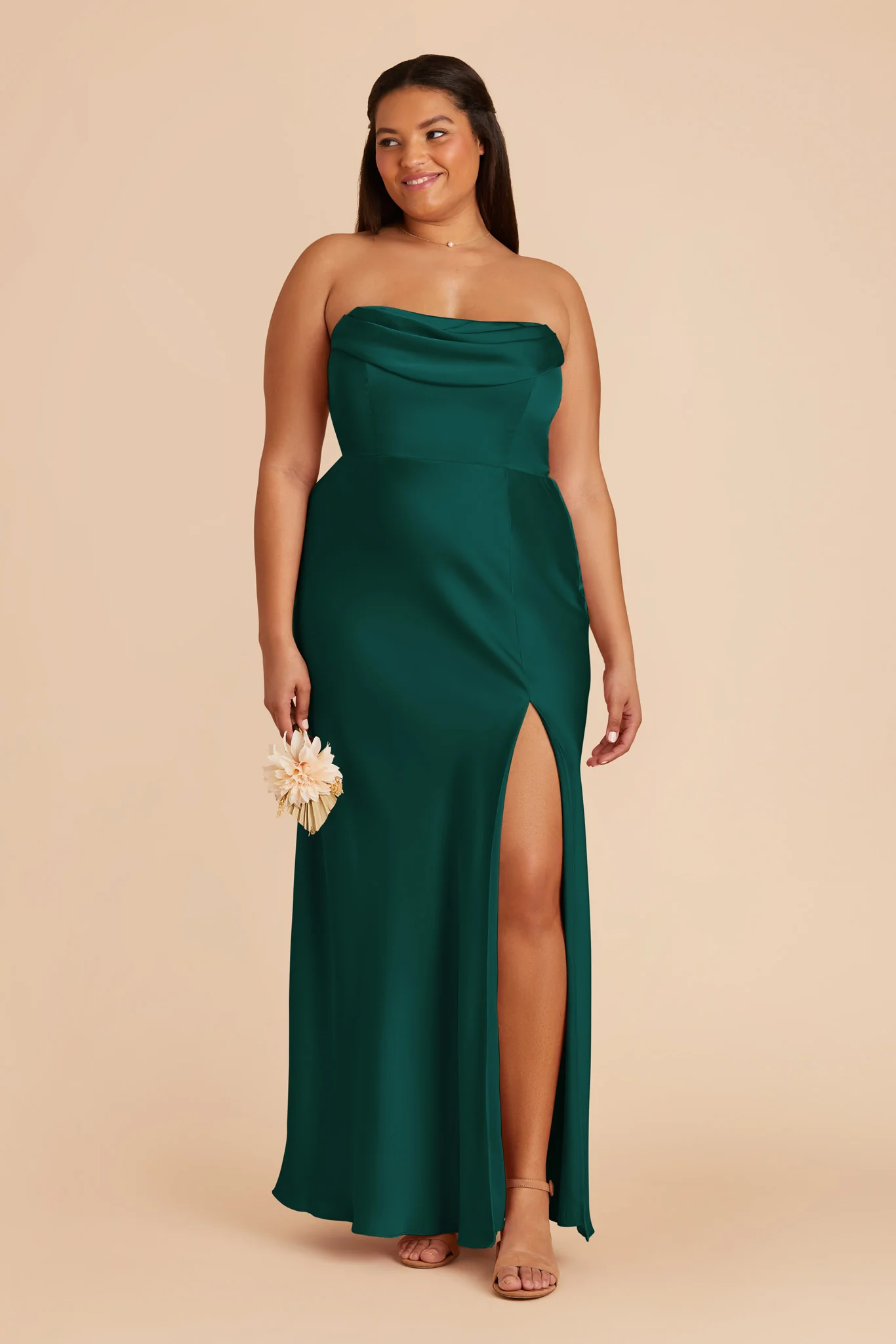 Matte Satin Emerald Dress - XNAUWBI