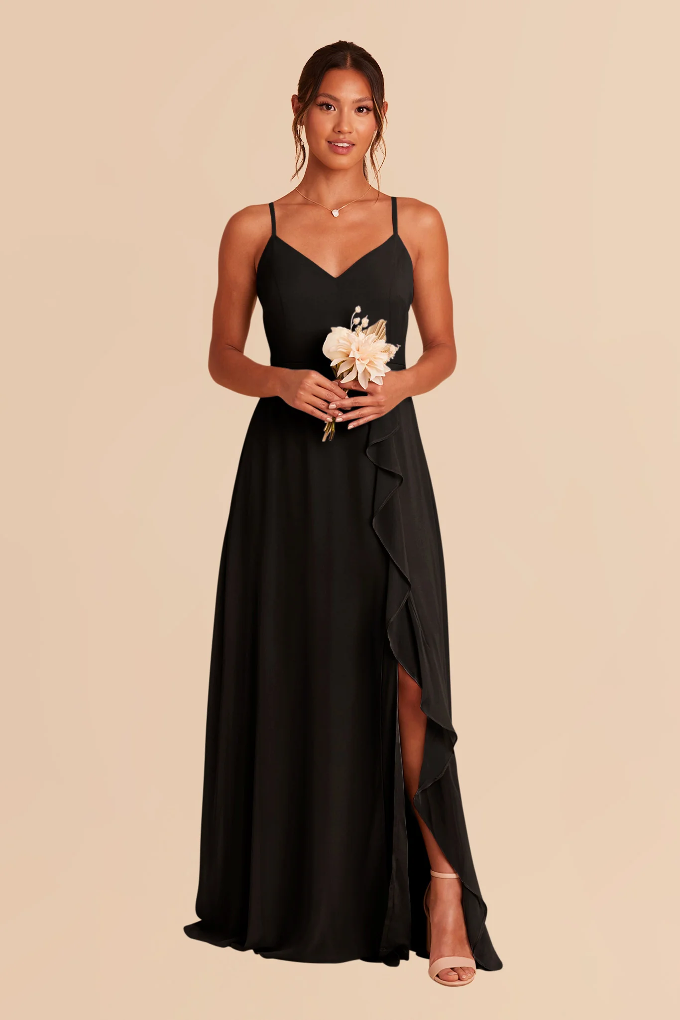 Chiffon Black Dress - XNAUWBI