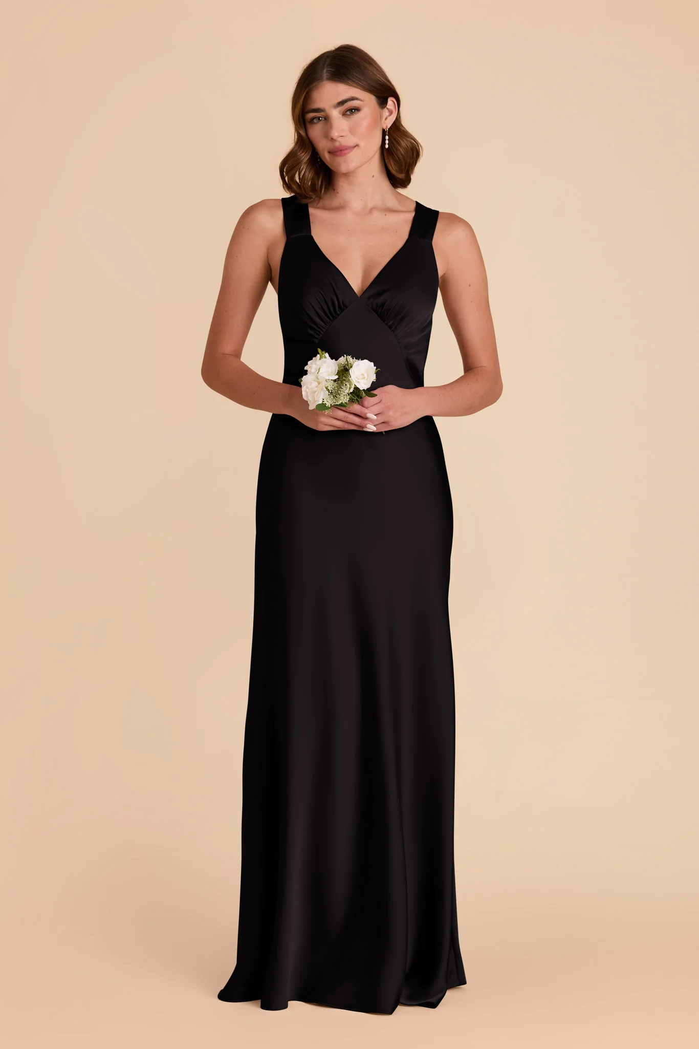 Matte Satin Black Dress - XNAUWBI