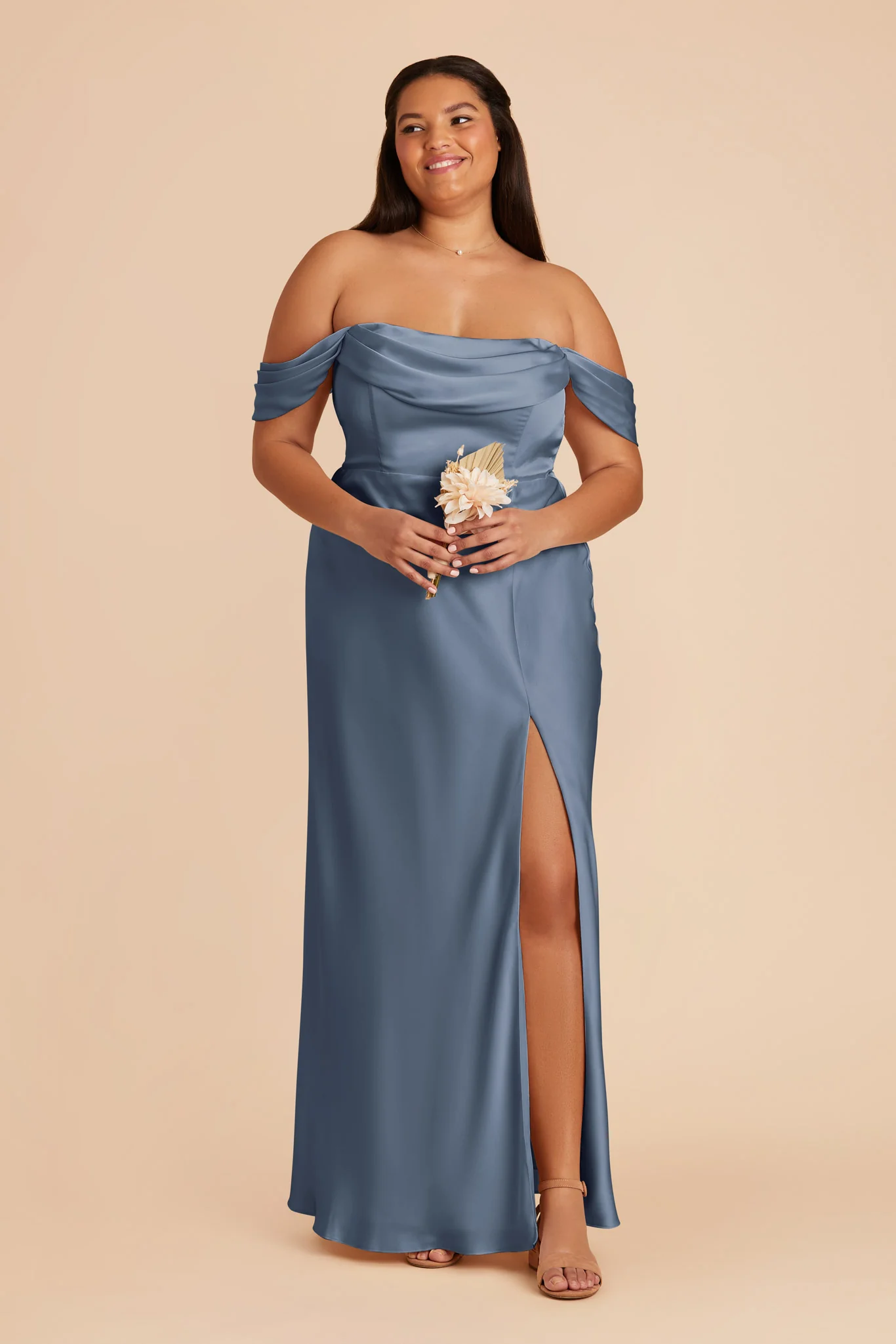 Matte Satin French Blue Dress - XNAUWBI
