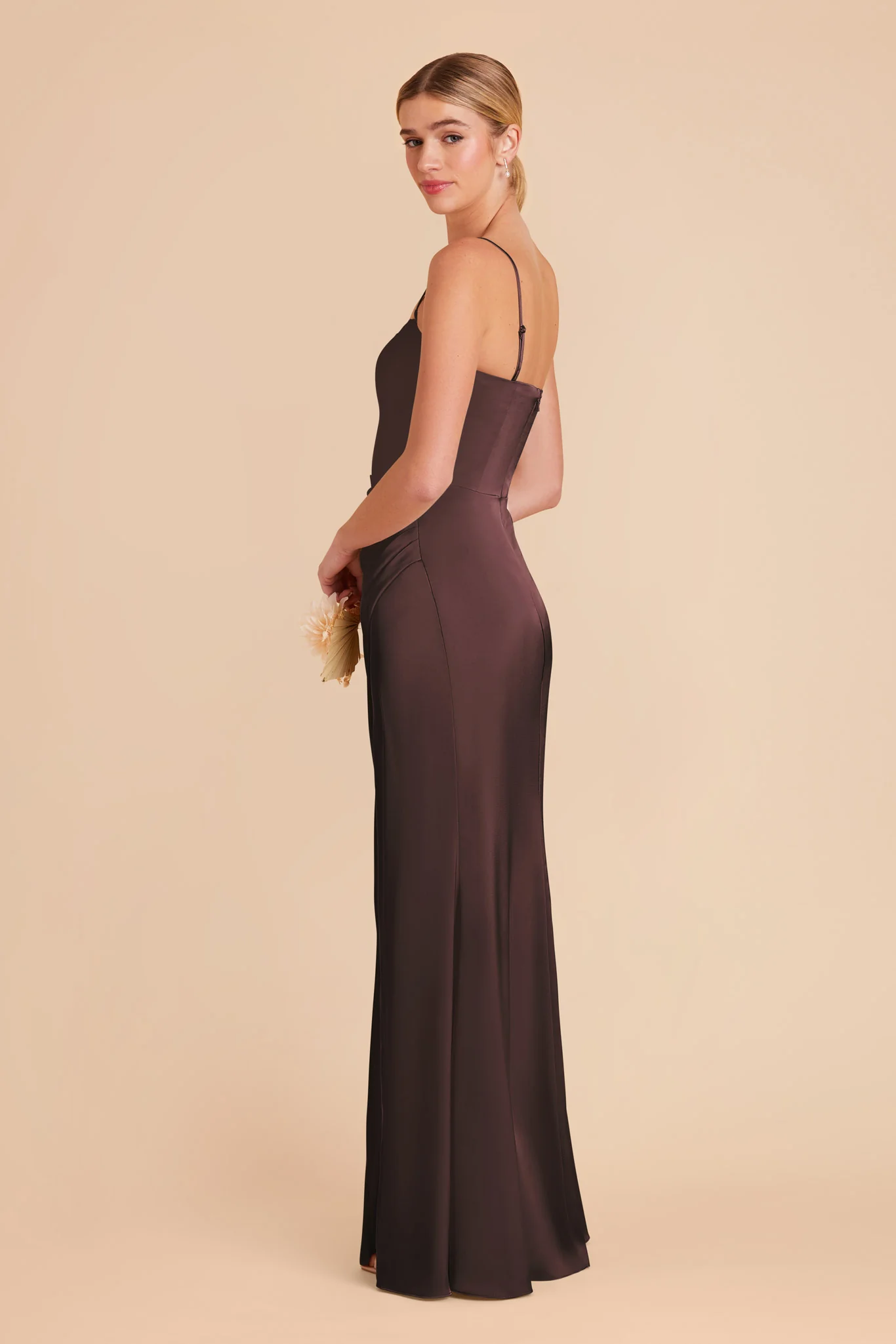Matte Satin Espresso Dress - XNAUWBI