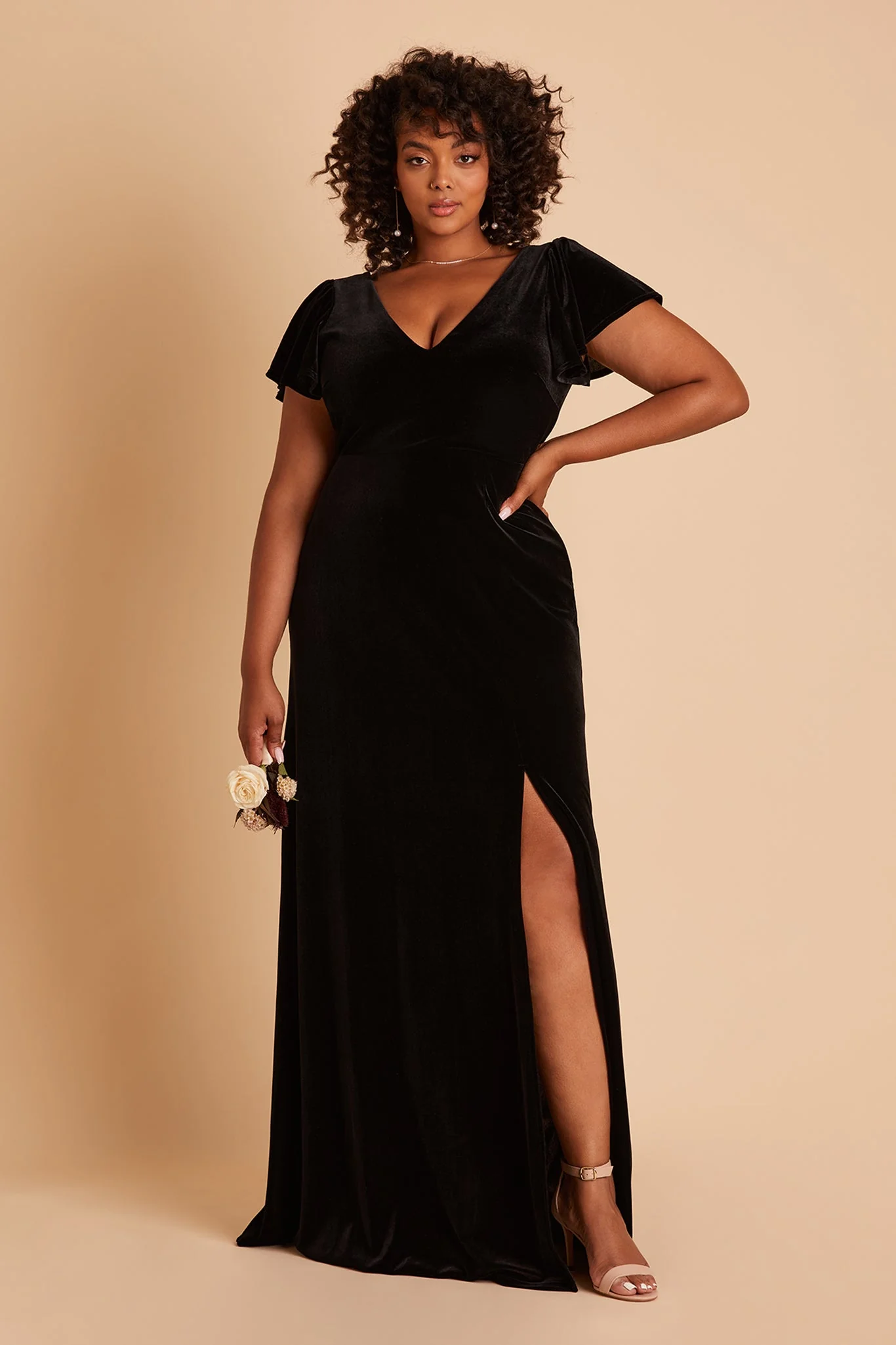 Velvet Black Dress - XNAUWBI