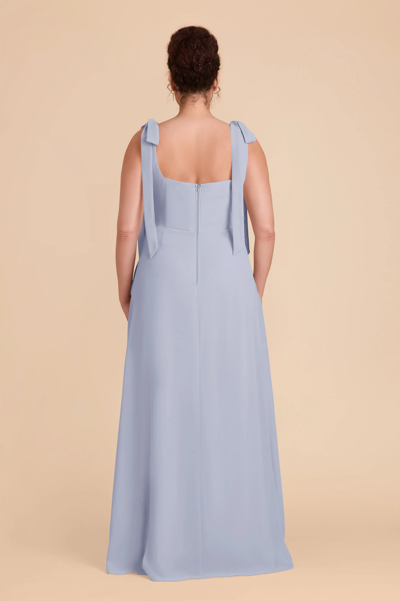 Chiffon Dusty Blue Dress - XNAUWBI