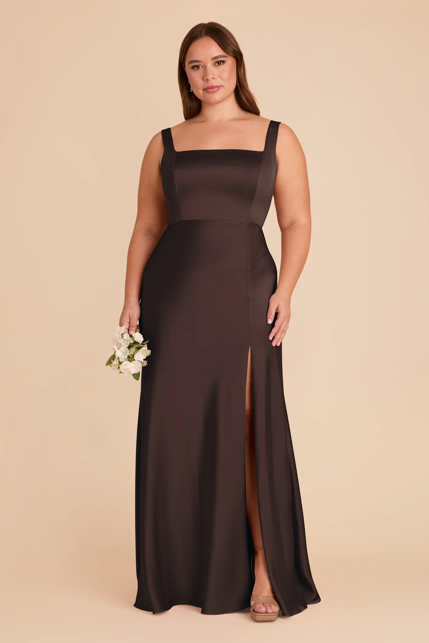 Matte Satin Espresso Dress - XNAUWBI