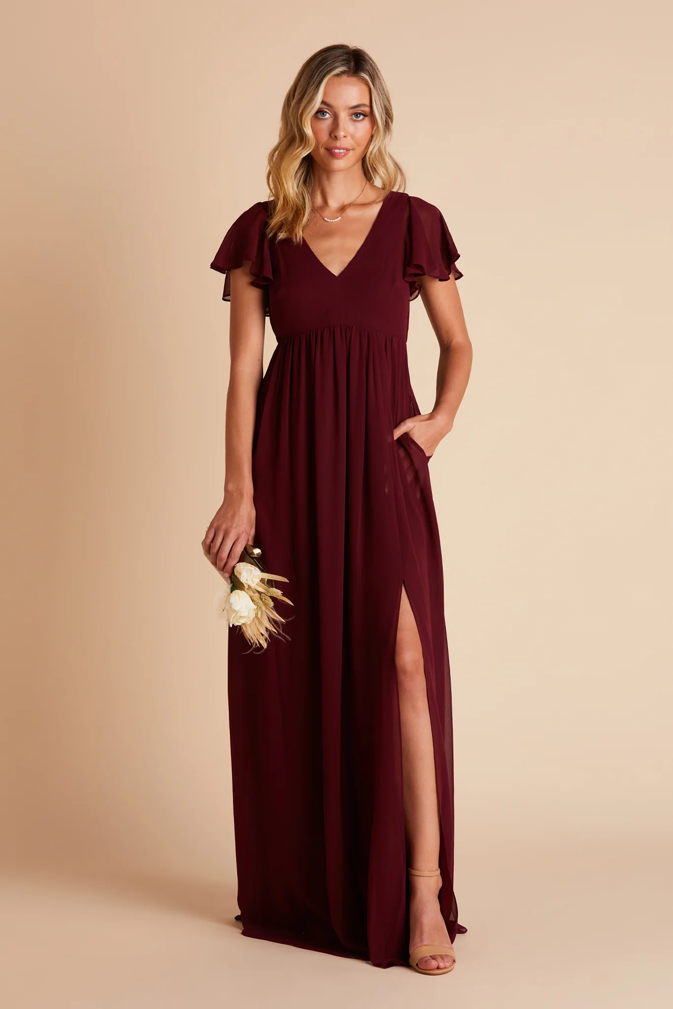 Chiffon Cabernet Dress - XNAUWBI