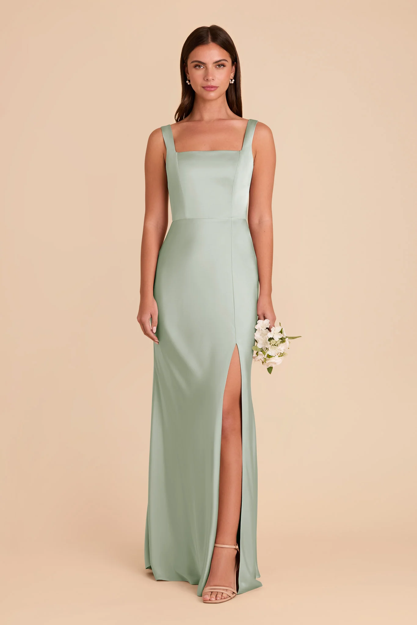 Matte Satin Sage Dress - XNAUWBI