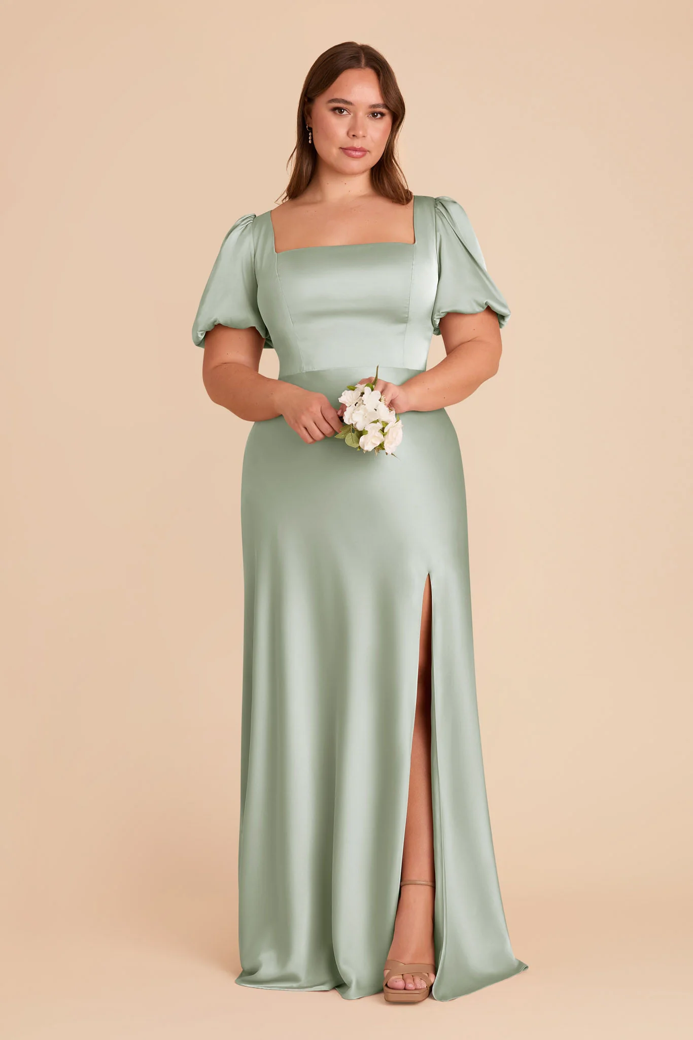 Matte Satin Sage Dress - XNAUWBI