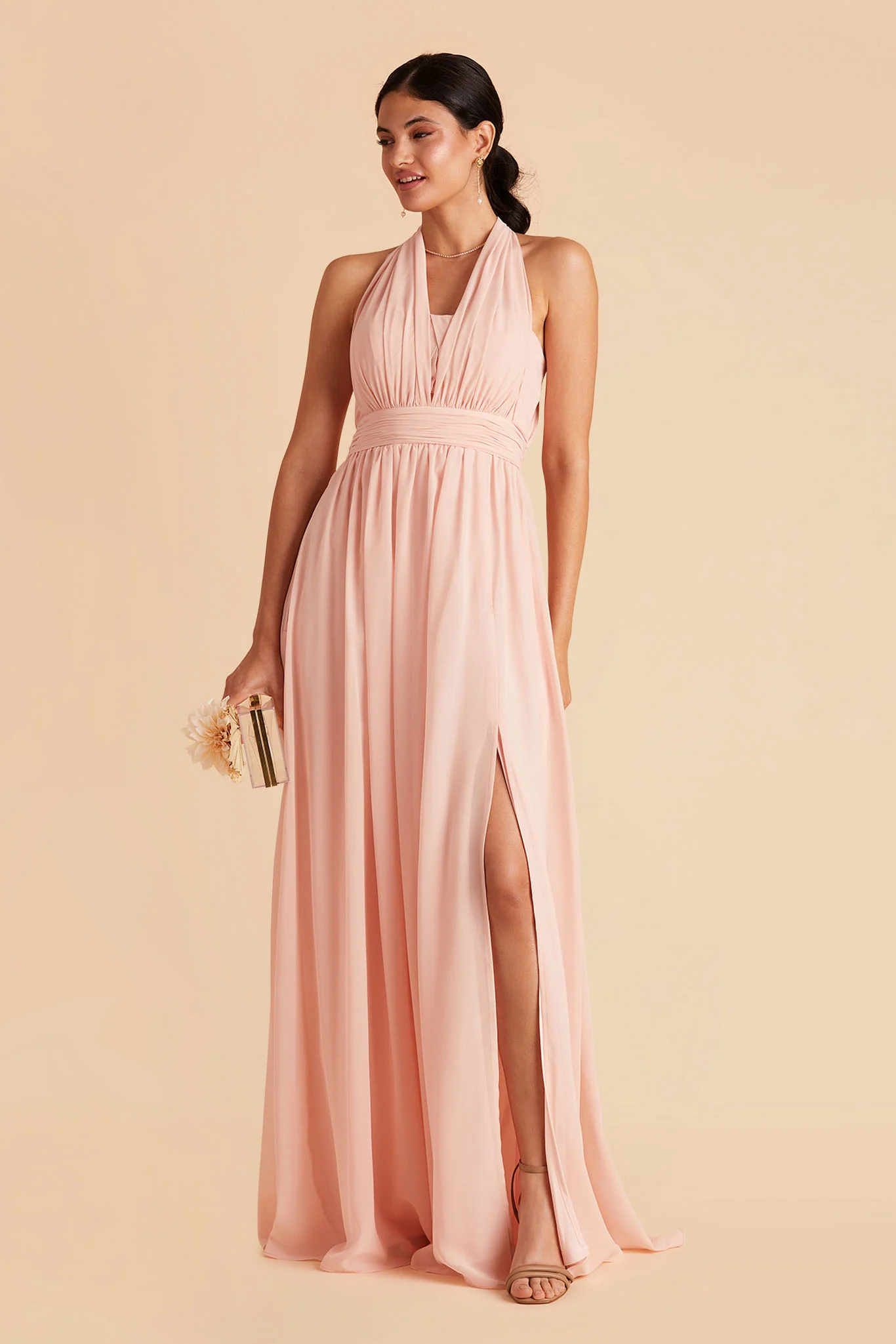 Chiffon Blush Pink Dress - XNAUWBI