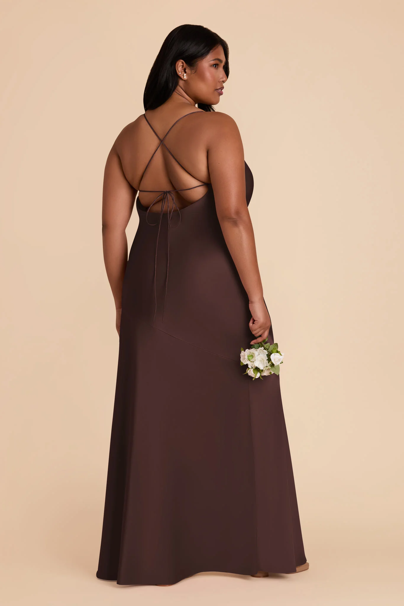 Matte Satin Espresso Dress - XNAUWBI