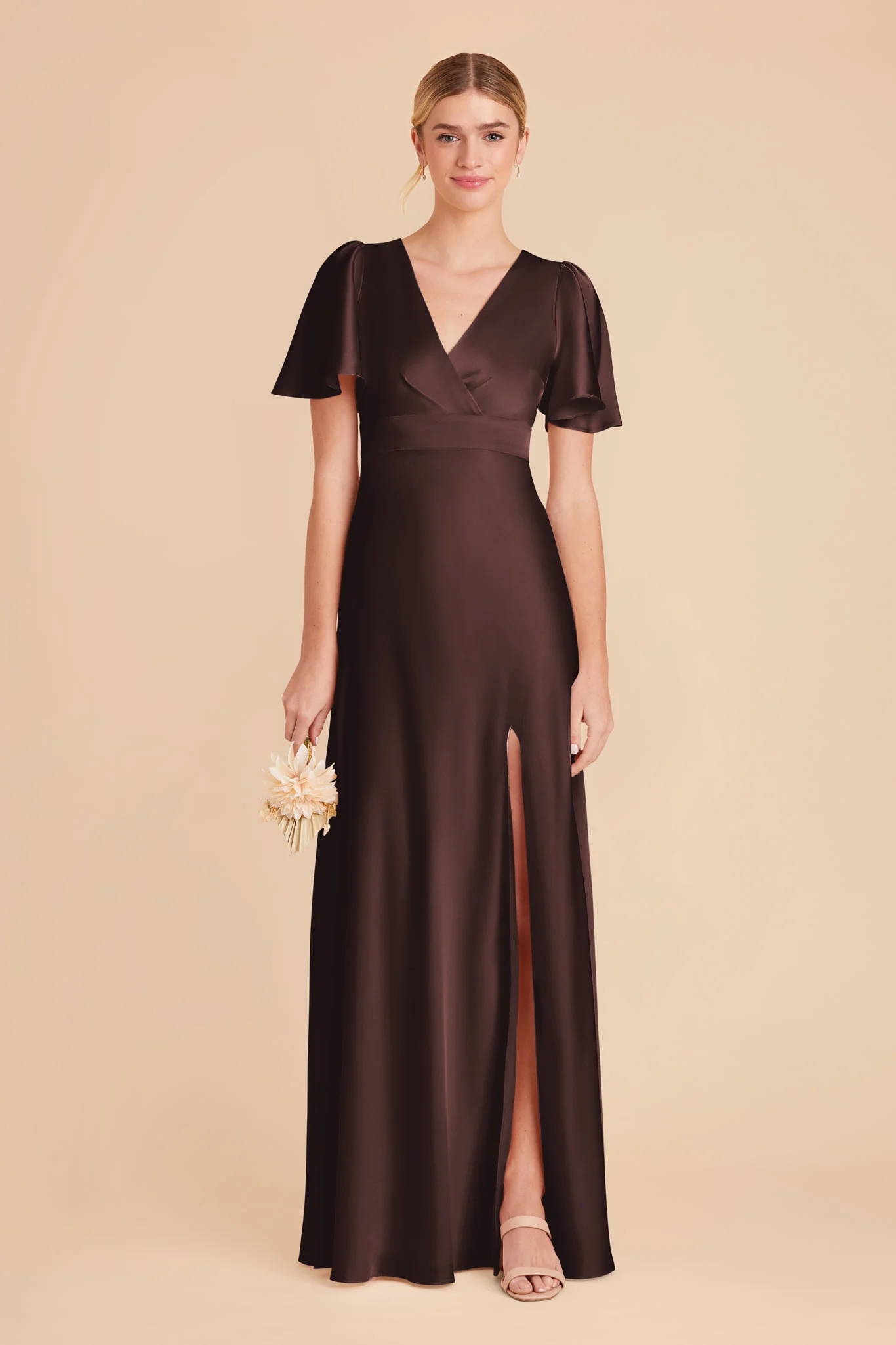 Matte Satin Espresso Dress - XNAUWBI