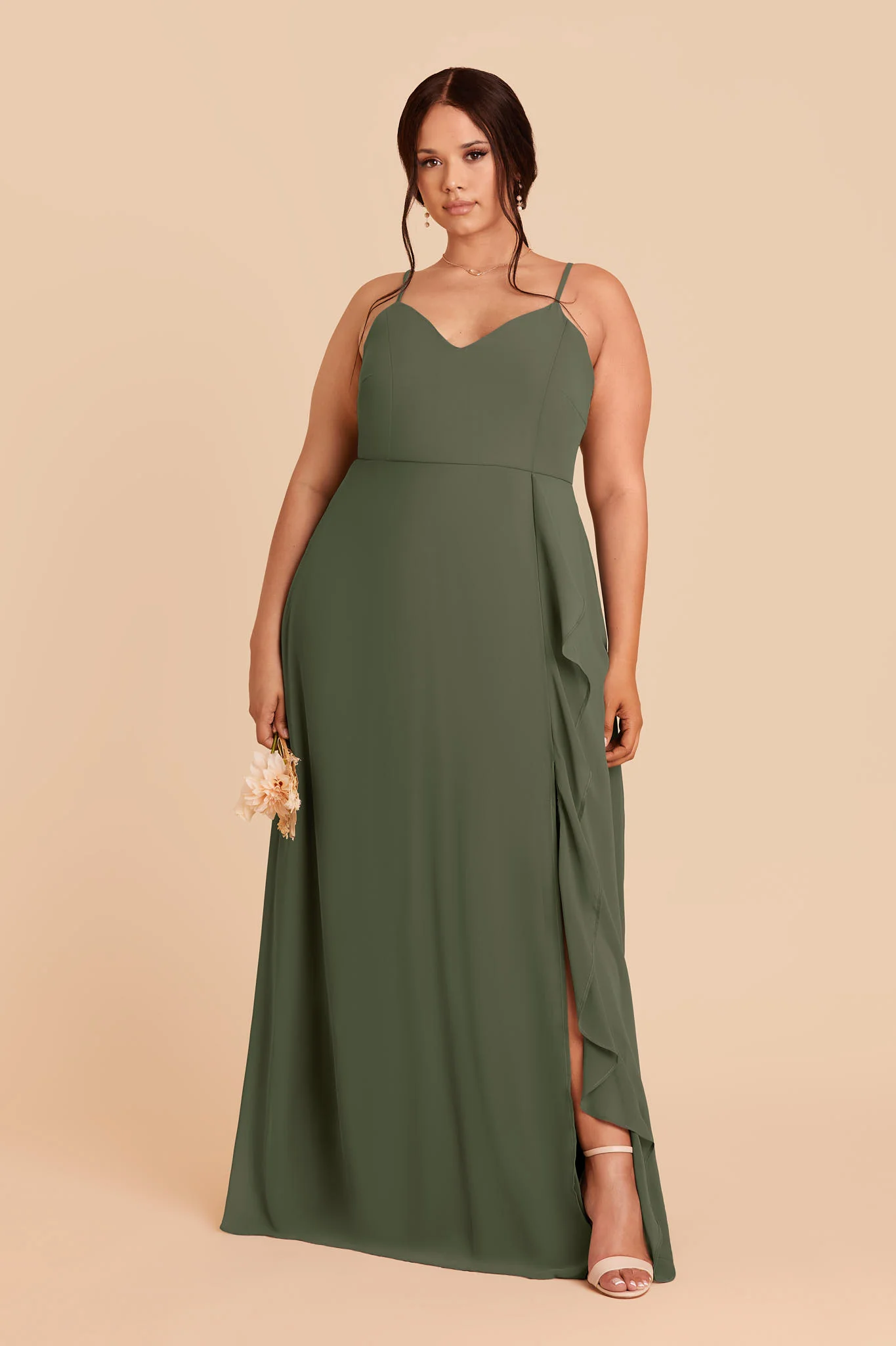 Chiffon Olive Dress - XNAUWBI