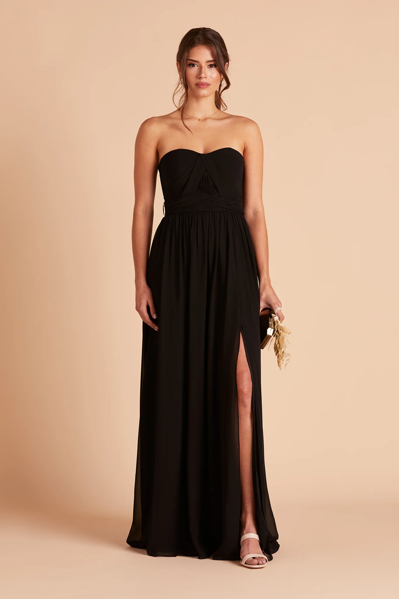 Chiffon Black Dress - XNAUWBI