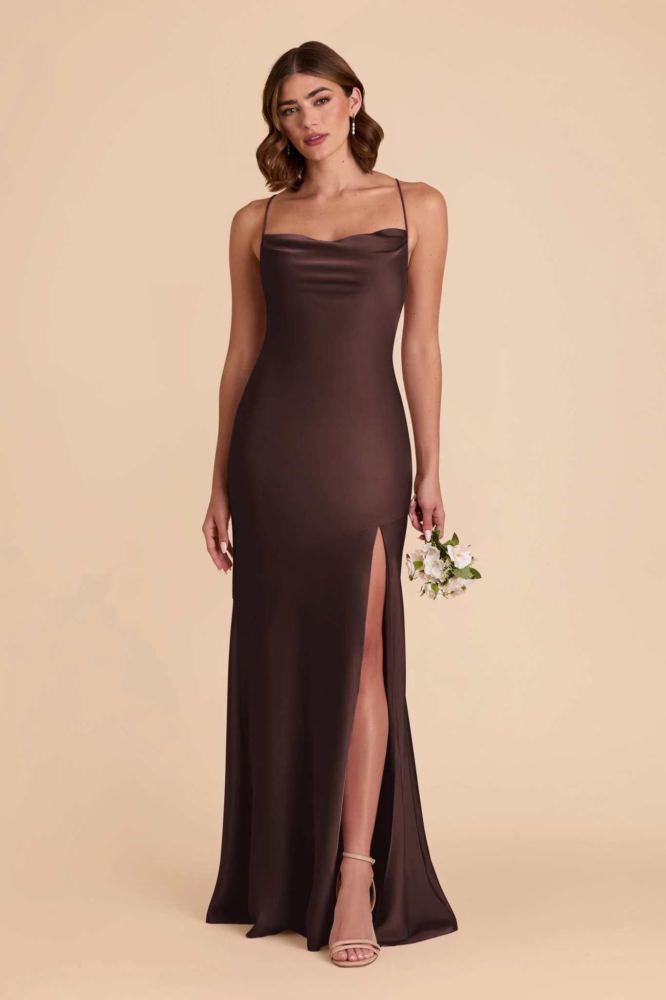 Matte Satin Espresso Dress - XNAUWBI