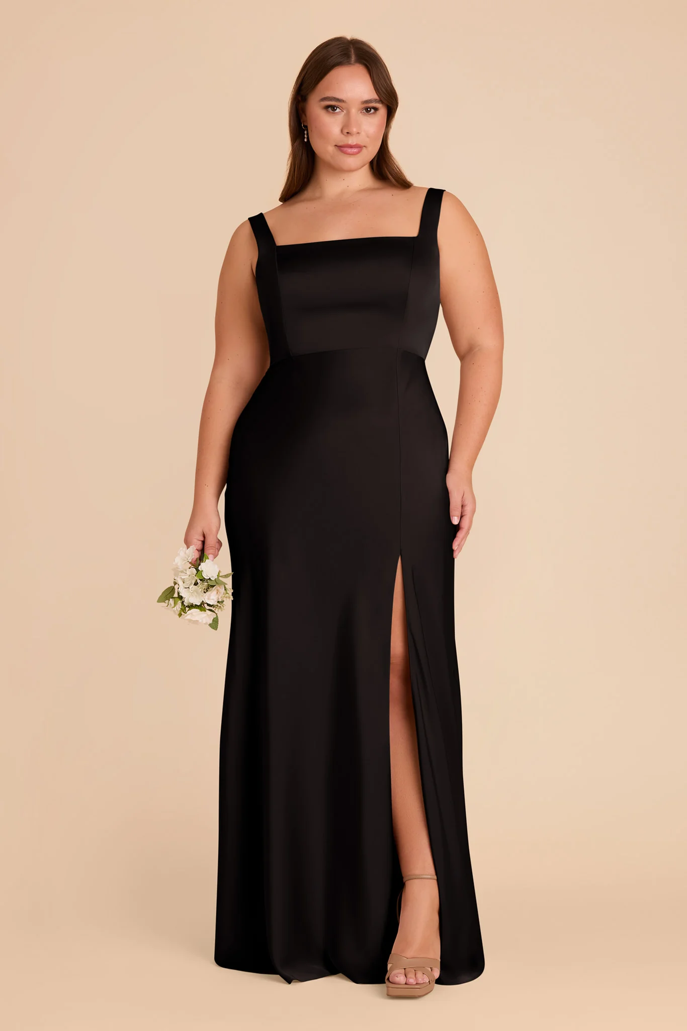 Matte Satin Black Dress - XNAUWBI
