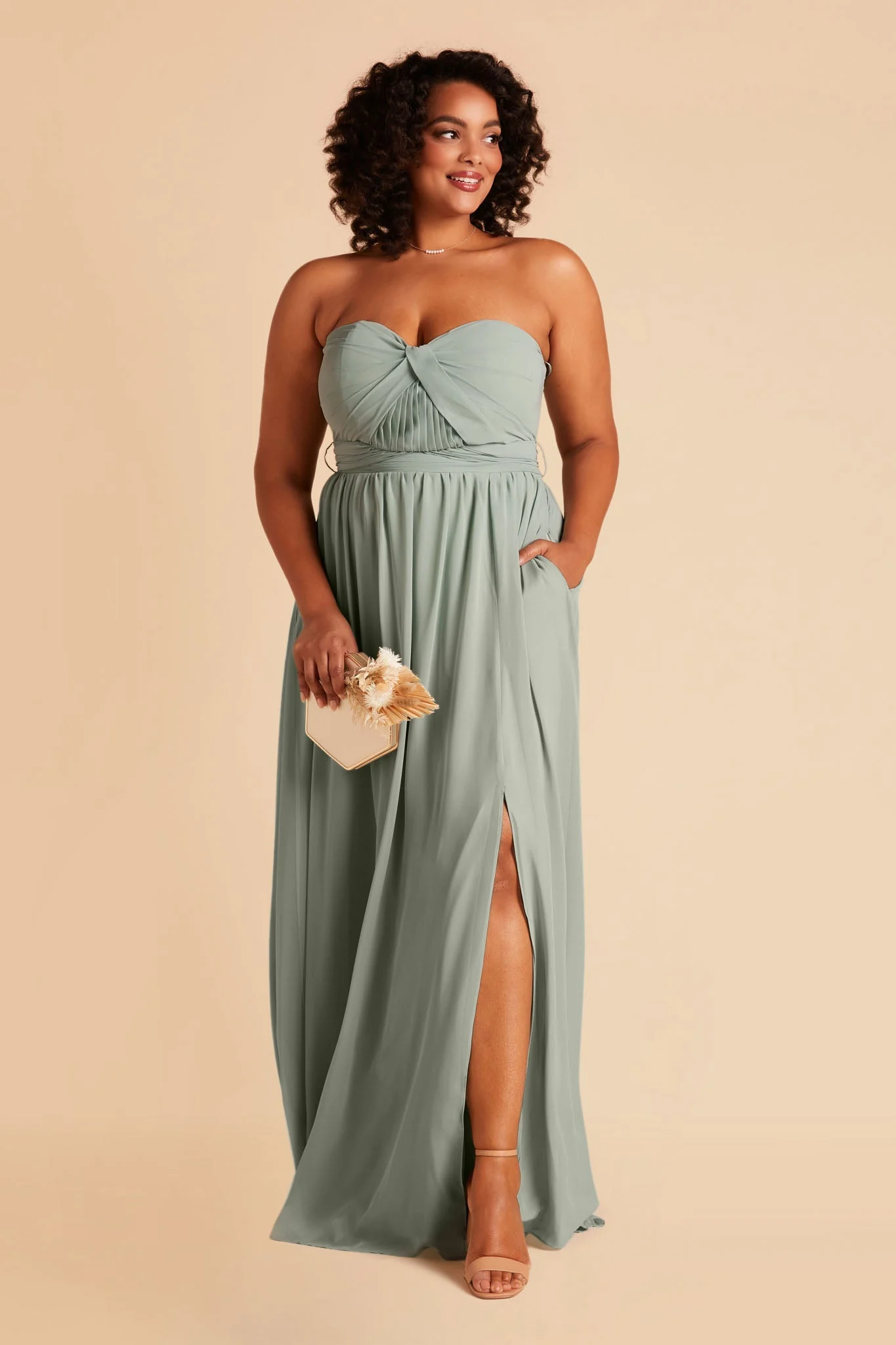 Chiffon Sage Dress - XNAUWBI
