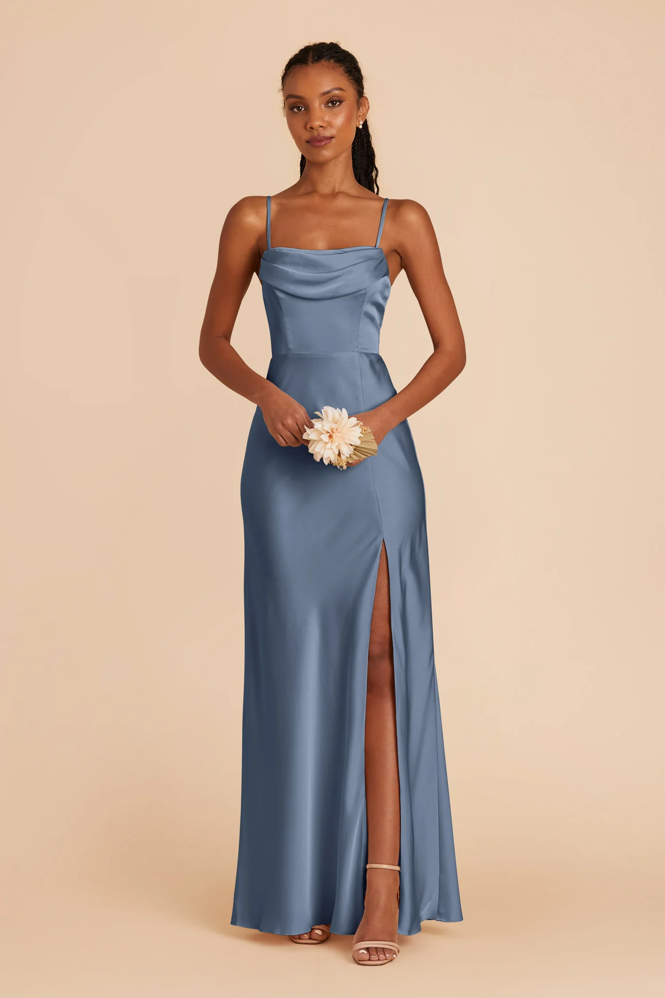 Matte Satin French Blue Dress - XNAUWBI
