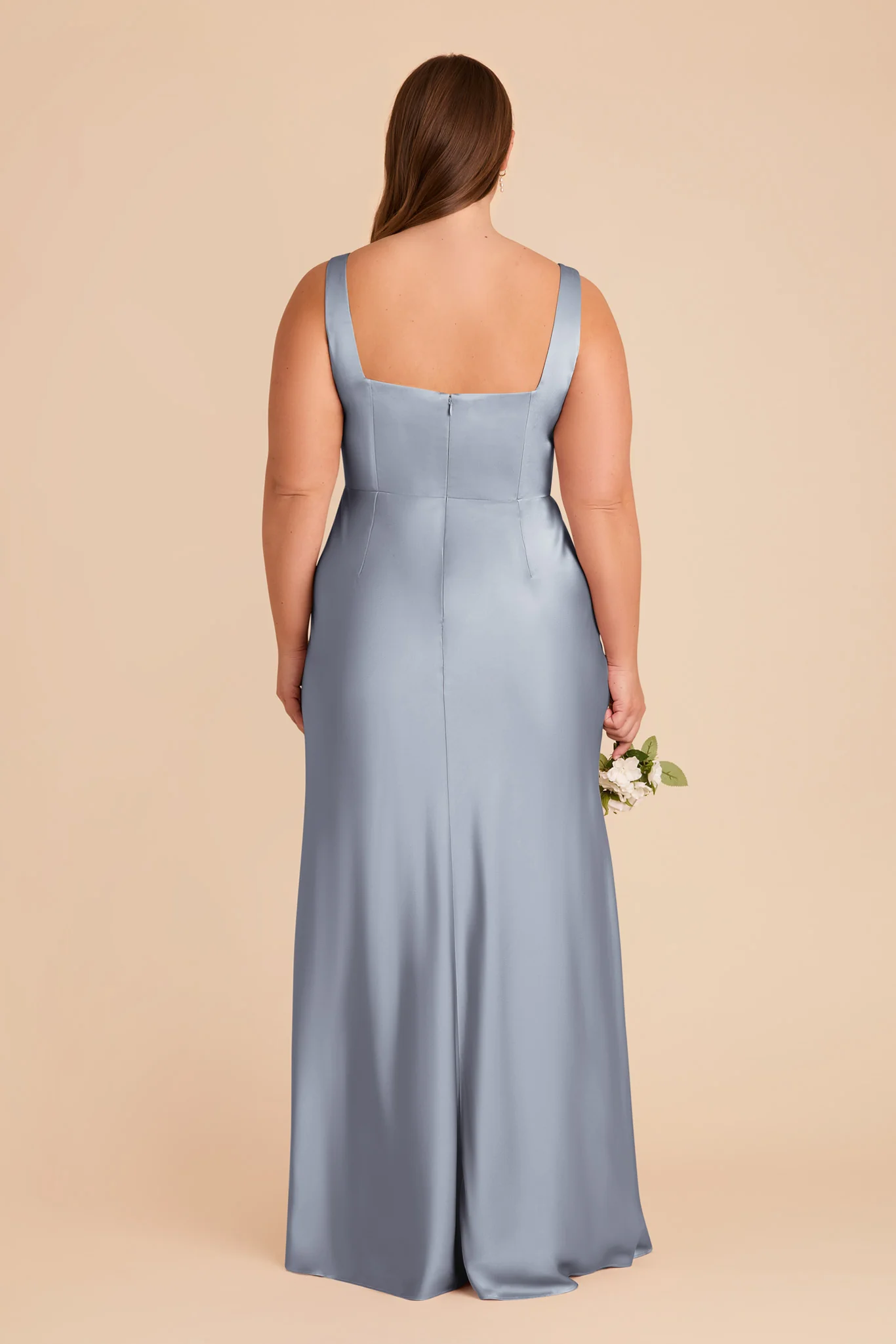 Matte Satin Dusty Blue Dress - XNAUWBI