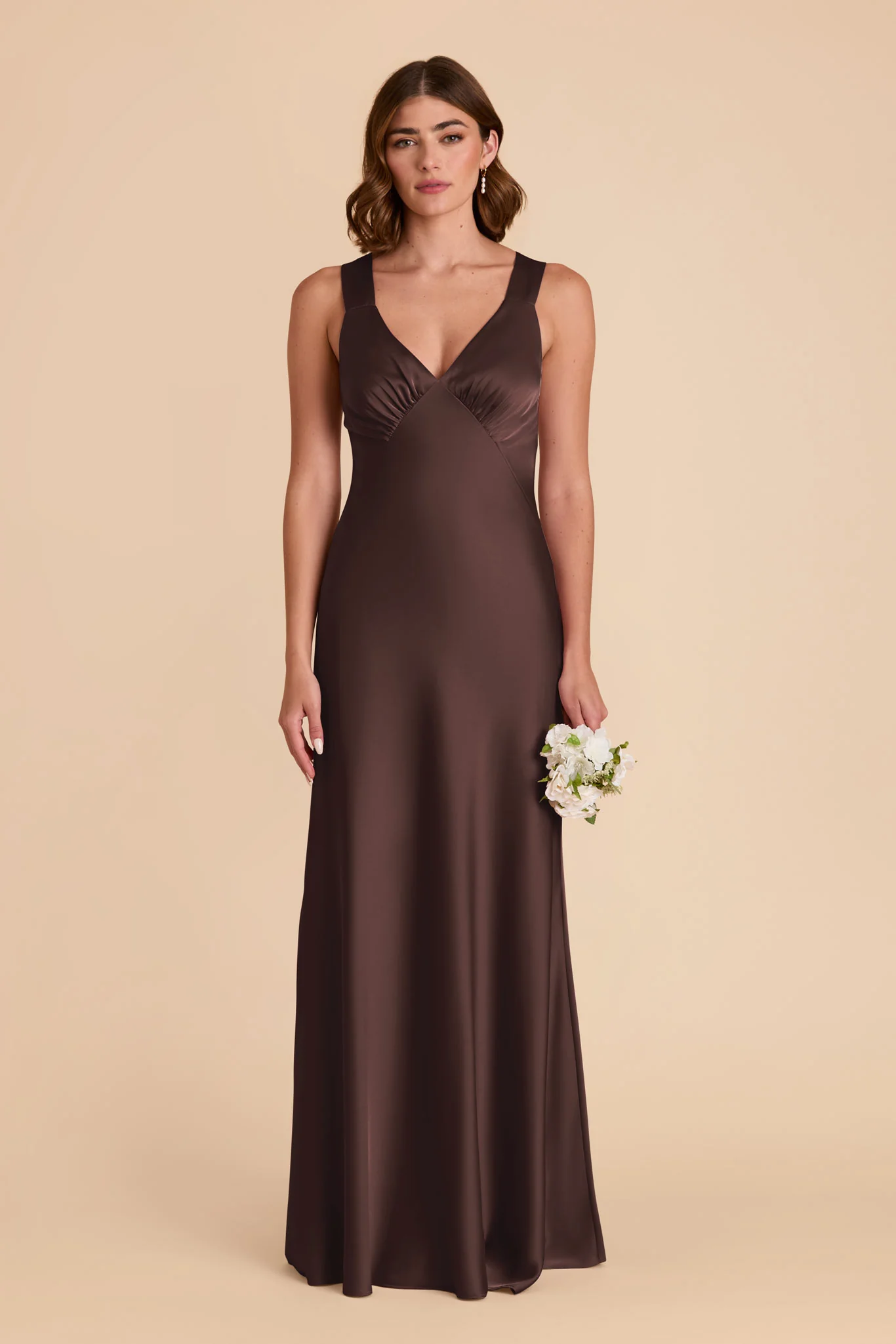 Matte Satin Espresso Dress - XNAUWBI