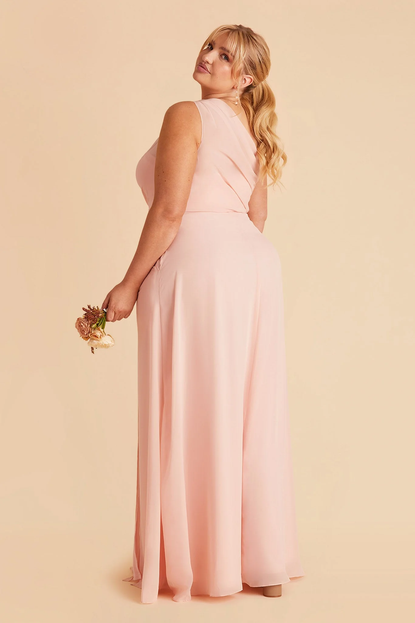 Chiffon Blush Pink Dress - XNAUWBI