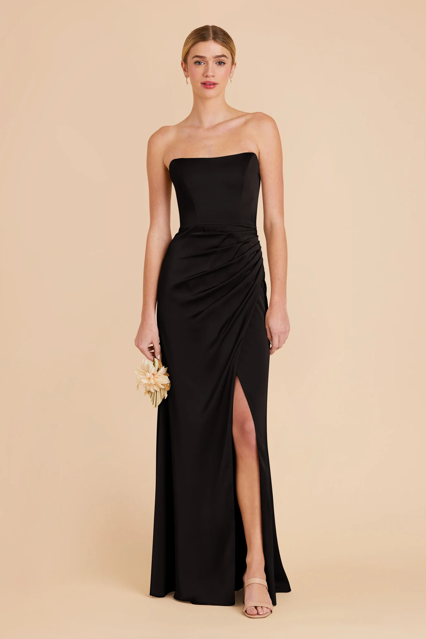 Matte Satin Black Dress - XNAUWBI