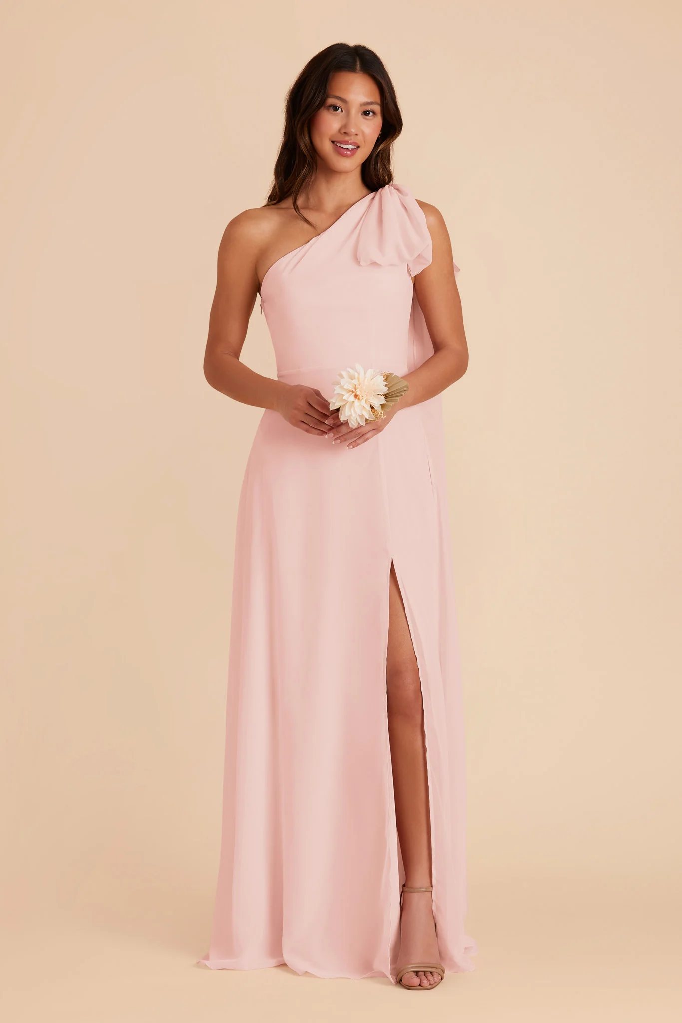 Chiffon Blush Pink Dress - XNAUWBI